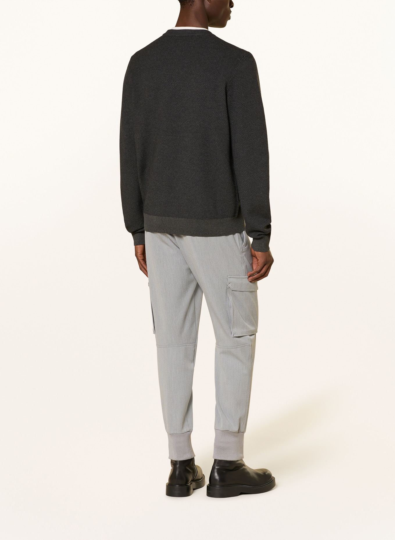 HUGO SETAL sweater: DARK GRAY / TAUPE