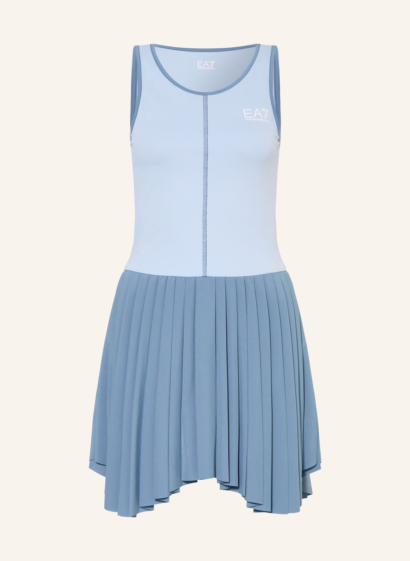 EA7 EMPORIO ARMANI tenisové šaty: TMAVĚ MODRÁ / ČERNOŠEDÁ