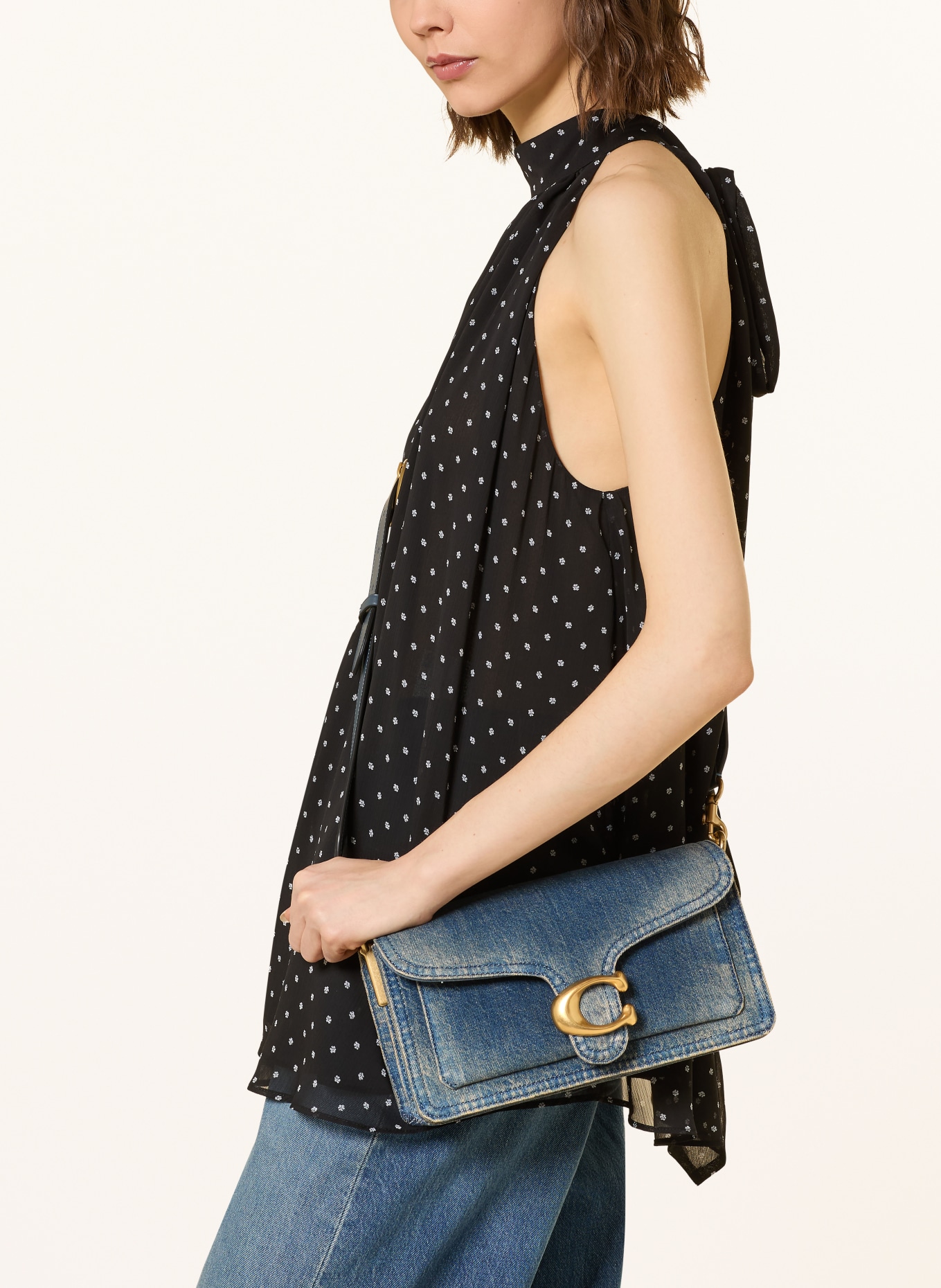 COACH Schultertasche TABBY: BLAU / CREME