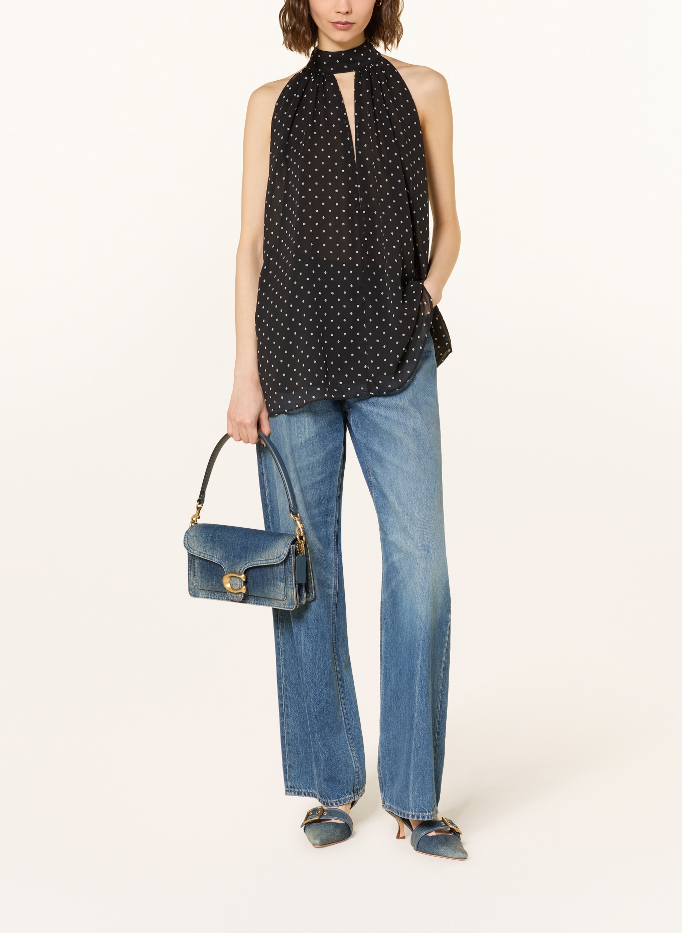 COACH Schultertasche TABBY: BLAU / CREME