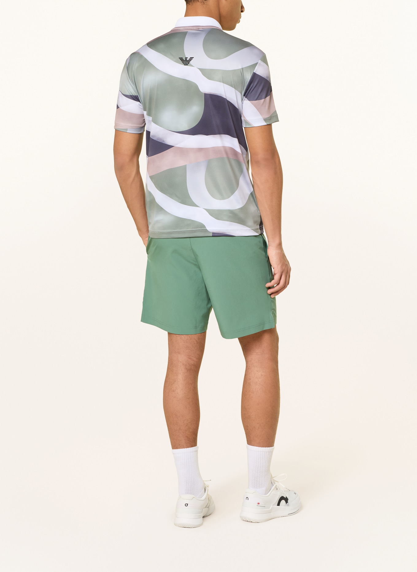 EA7 EMPORIO ARMANI Funktions-Poloshirt TENNIS PRO: OLIV / HELLGRAU / DUNKELGRAU