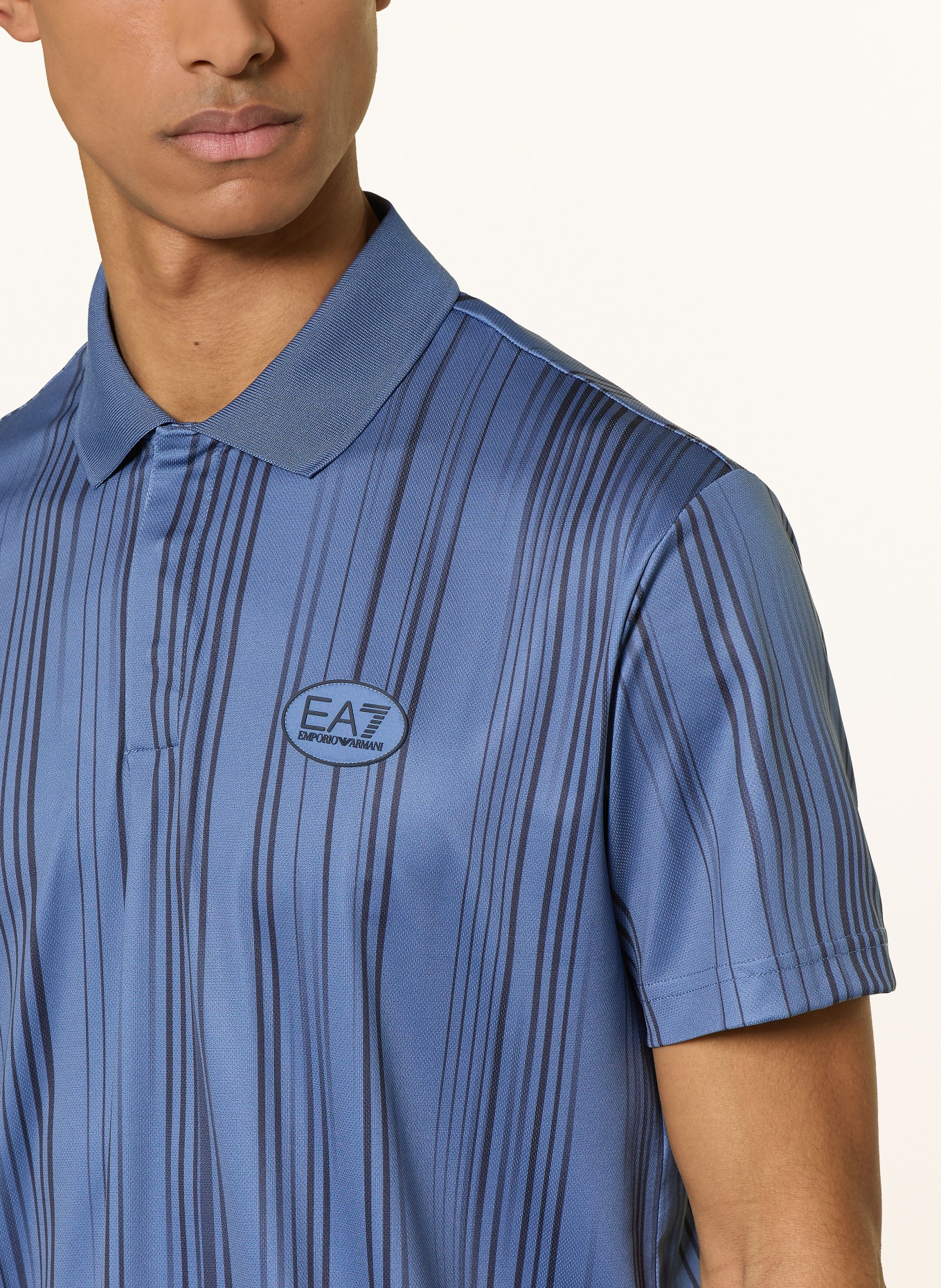 EA7 EMPORIO ARMANI Functional polo shirt: BLUE / DARK BLUE