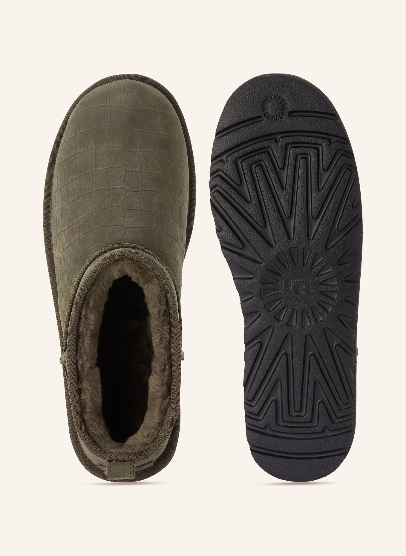 UGG Boots CLASSIC ULTRA MINI EMBOSSED: DUNKELGRAU