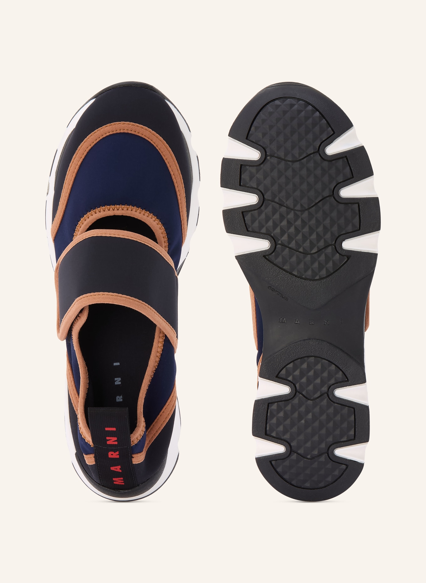 MARNI Sneaker: DUNKELBLAU / BRAUN / SCHWARZ