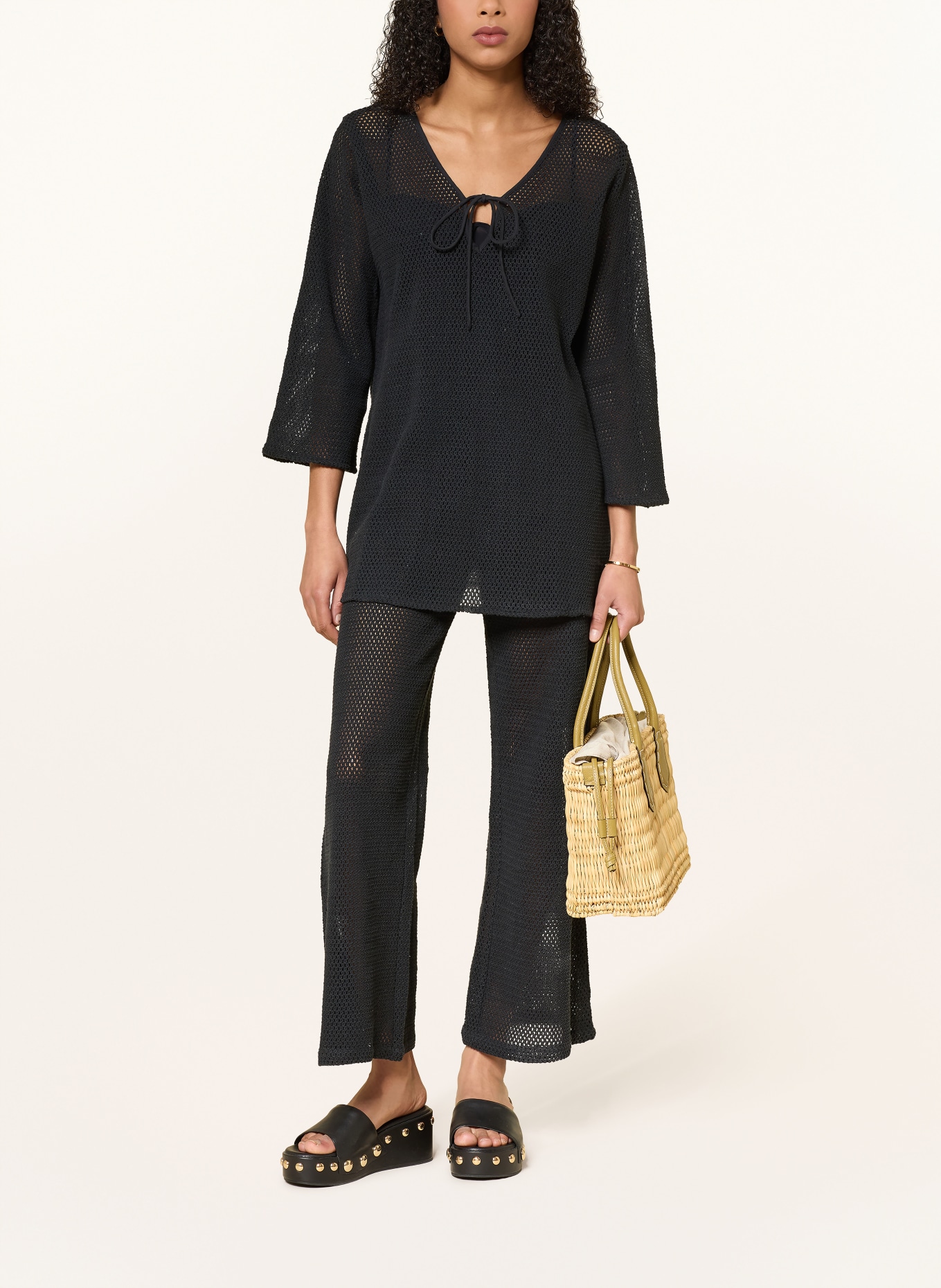 MRS & HUGS crochet tunic: BLACK