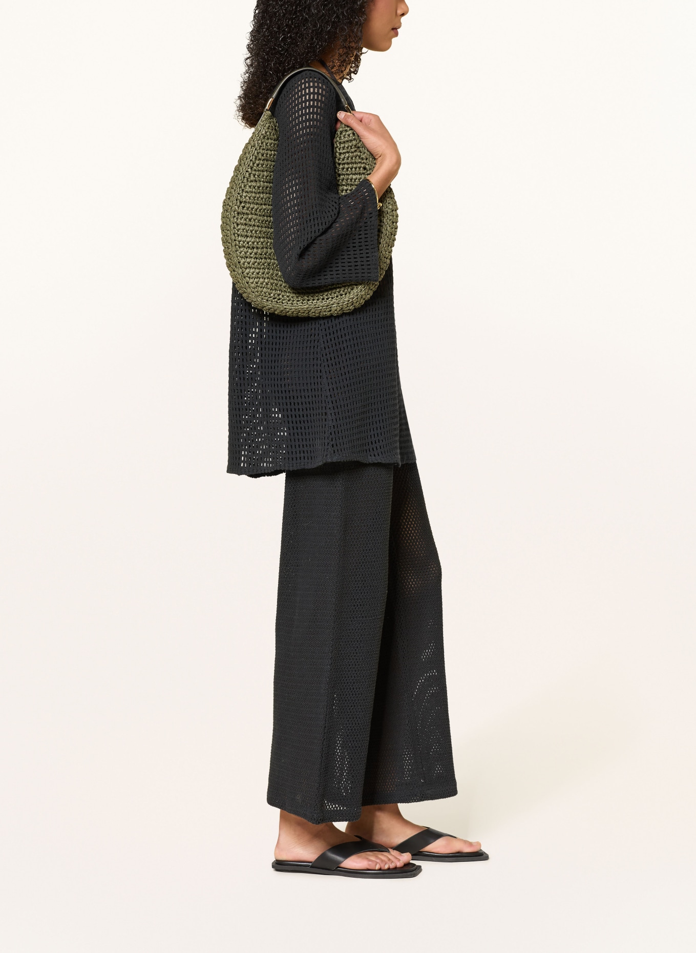 MRS & HUGS crochet pants: BLACK