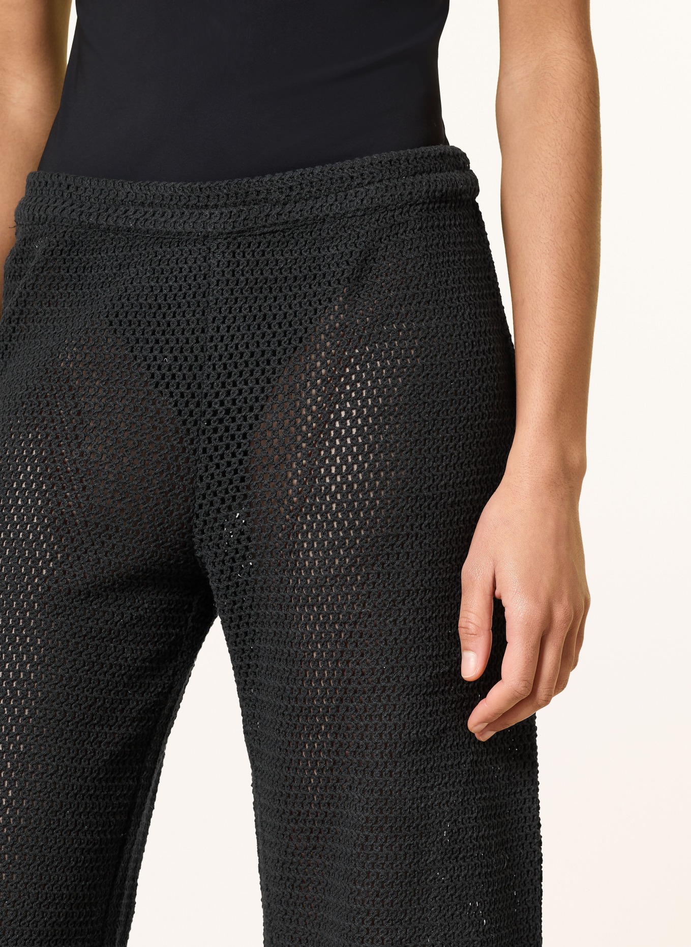 MRS & HUGS crochet pants: BLACK