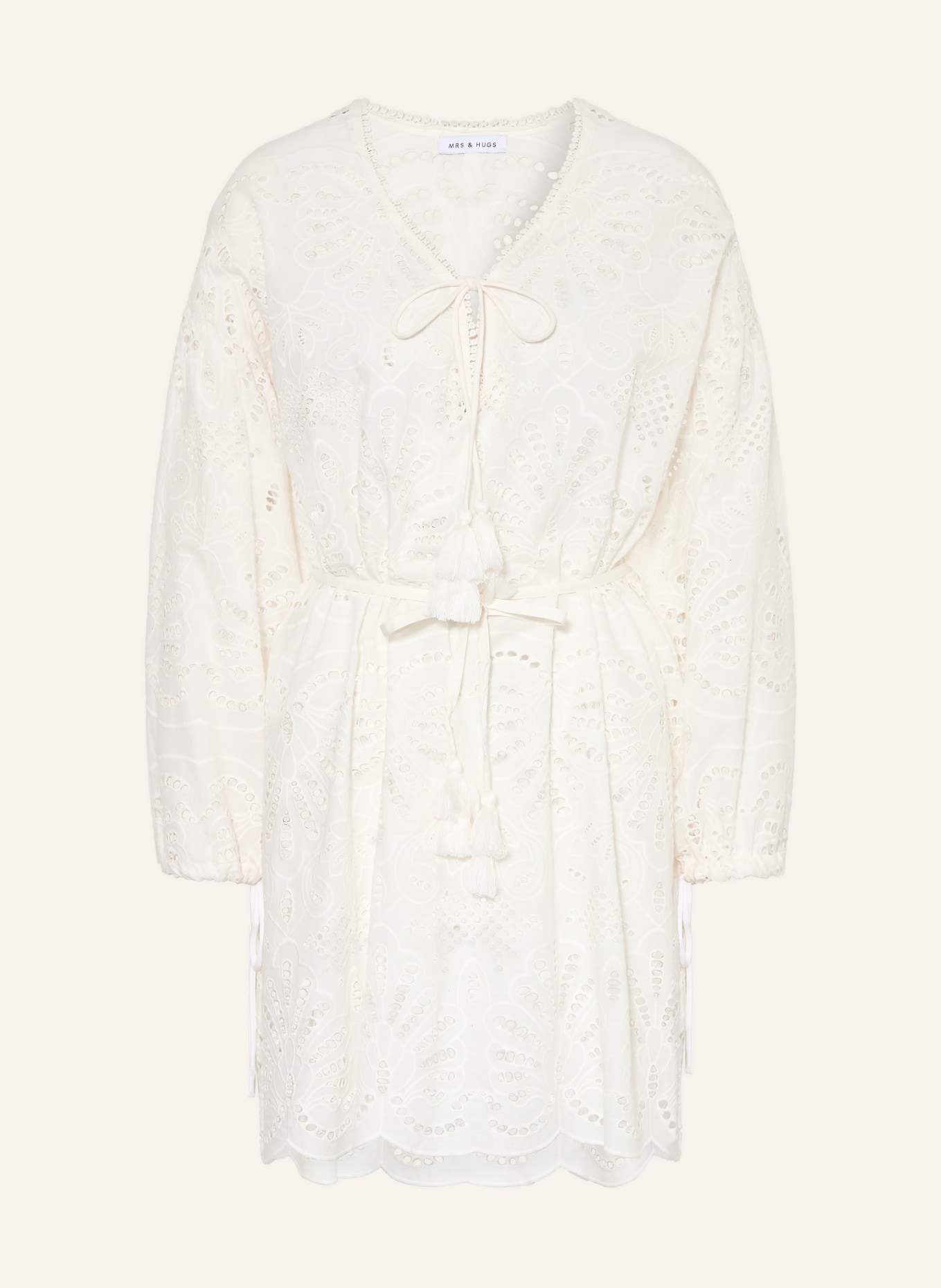 MRS & HUGS Strandkleid aus Lochspitze: WEISS