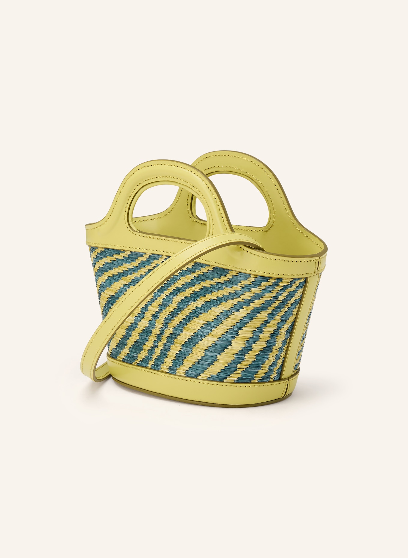 MARNI Torebka TROPICALIA MICRO: JASNOZIELONY / MOCNORÓŻOWY / NIEBIESKI