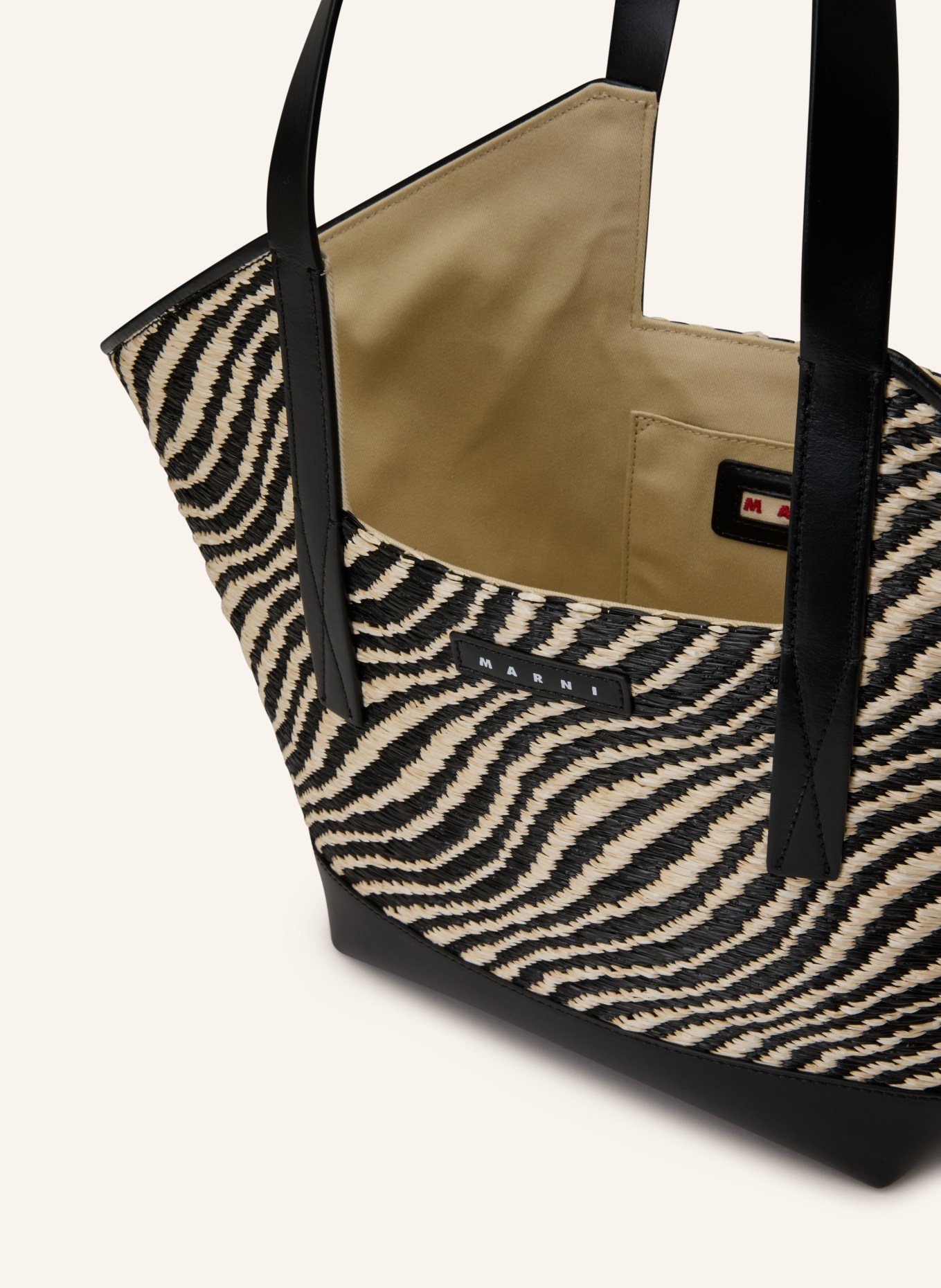 MARNI Shopper: SCHWARZ / BEIGE