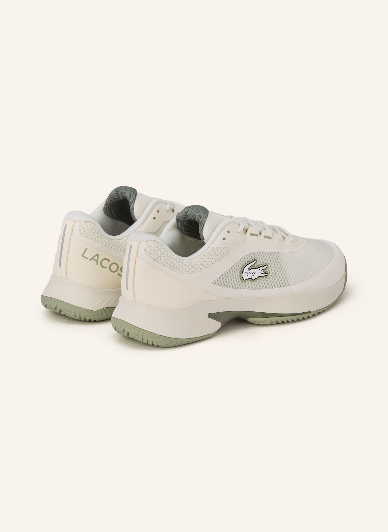 LACOSTE Tennisschuhe: ECRU / HELLGRÜN