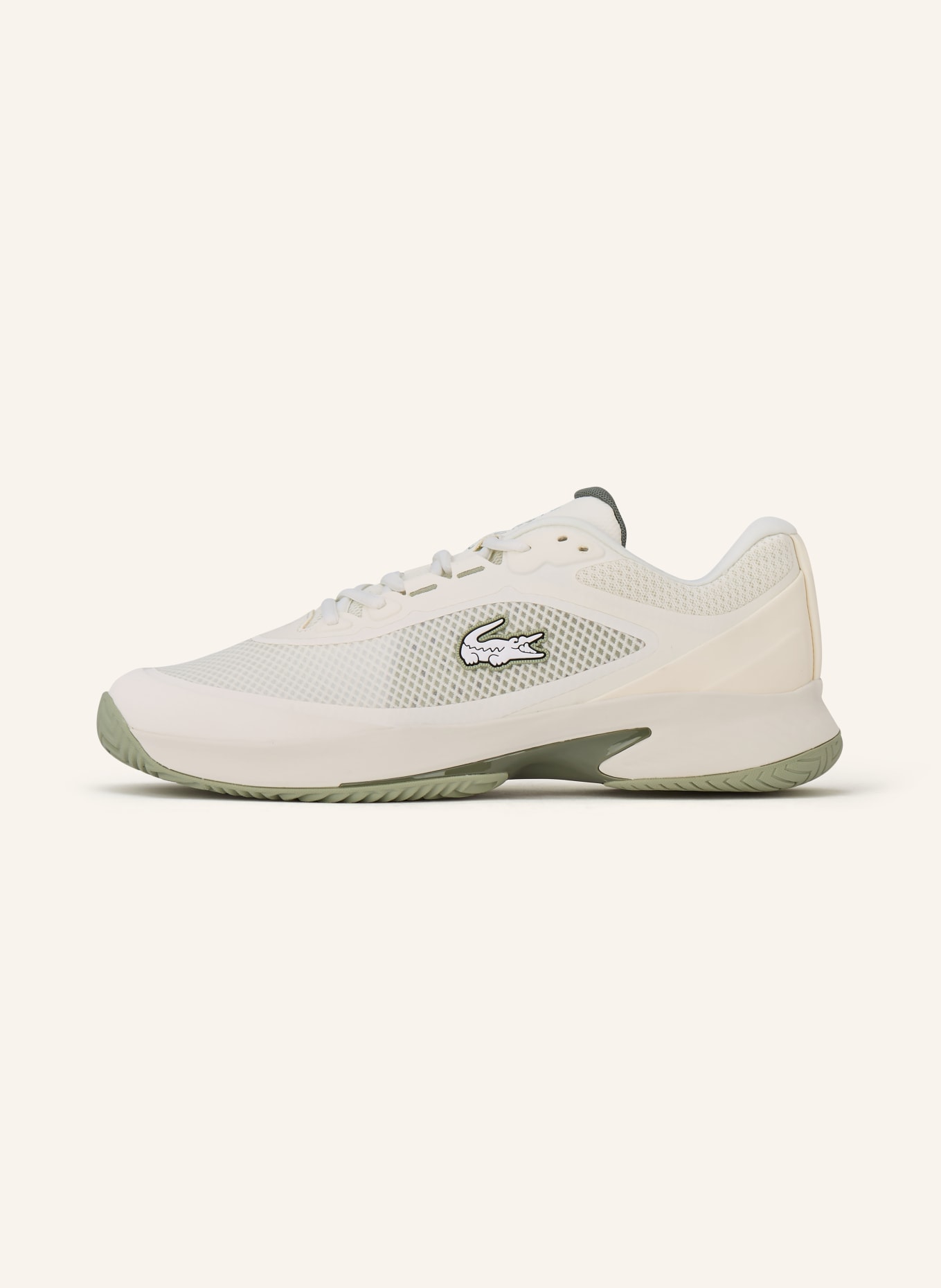 LACOSTE Tennisschuhe: ECRU / HELLGRÜN