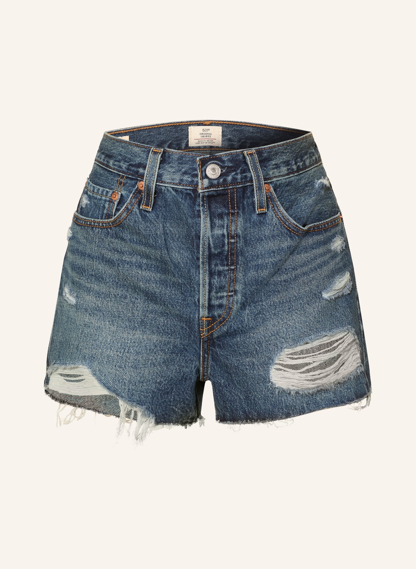Levi's® 501® ORIGINAL denim shorts: 58 Med Indigo - Worn In