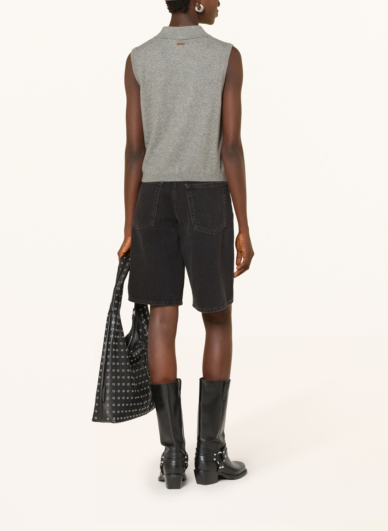 Levi's® Gilet en maille avec volants: GRIS