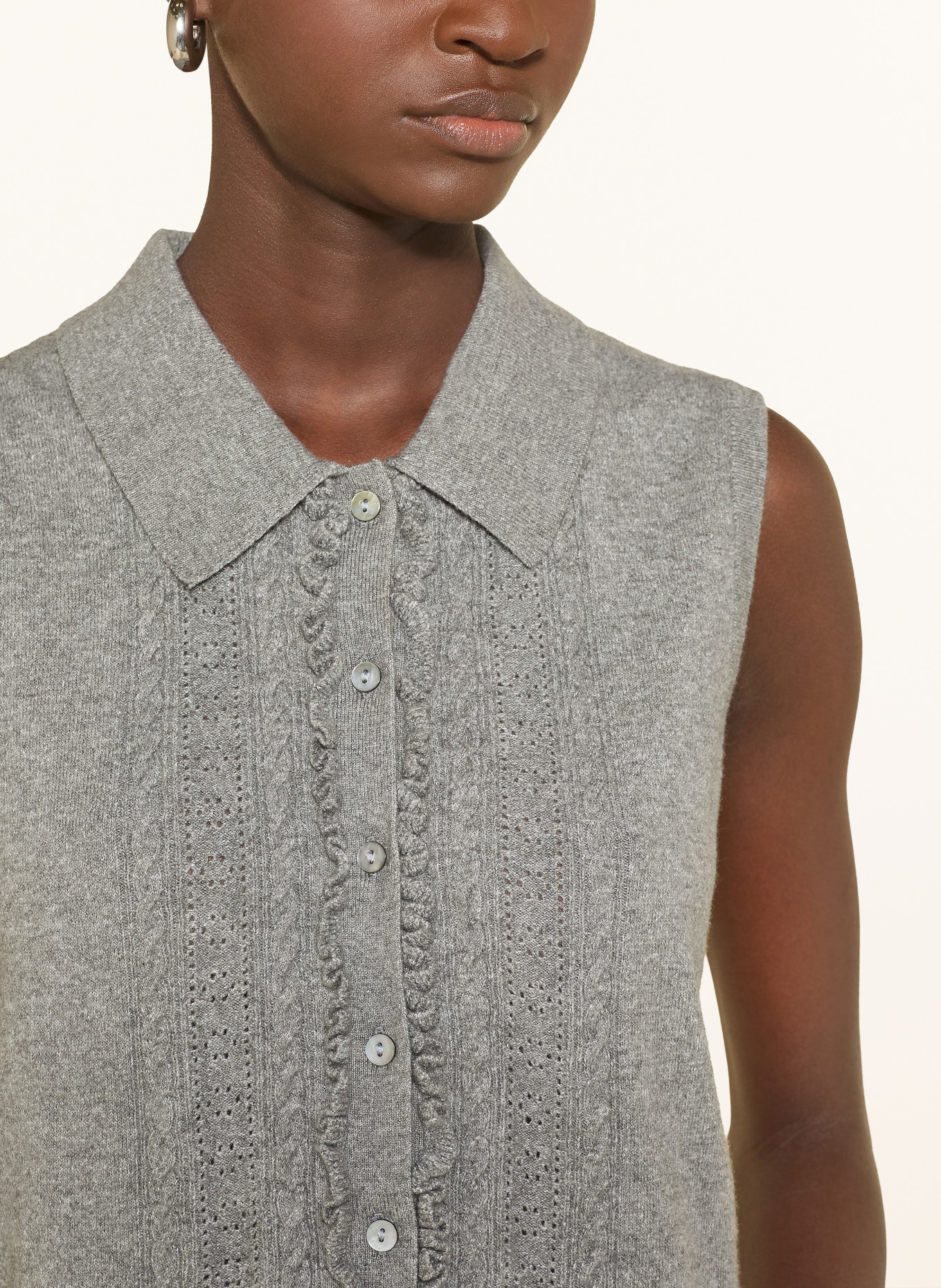 Levi's® Gilet en maille avec volants: GRIS