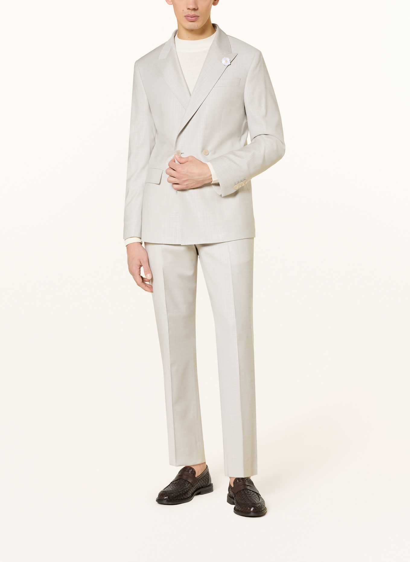 BALDESSARINI Kalhoty Regular Fit: 1602 Silver Cloud Karo