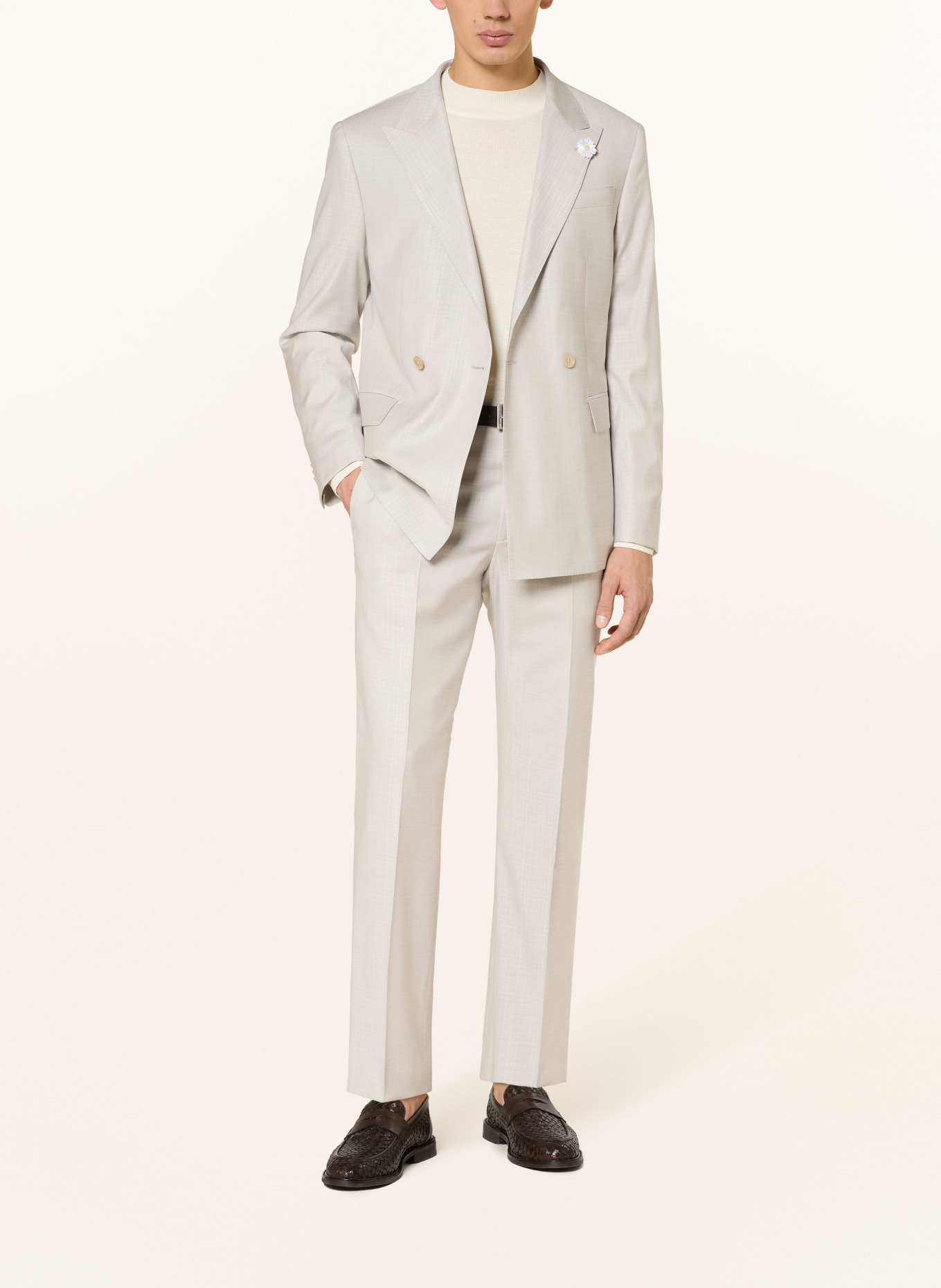 BALDESSARINI Anzugsakko SKYE Slim Fit: 1602 Silver Cloud Karo