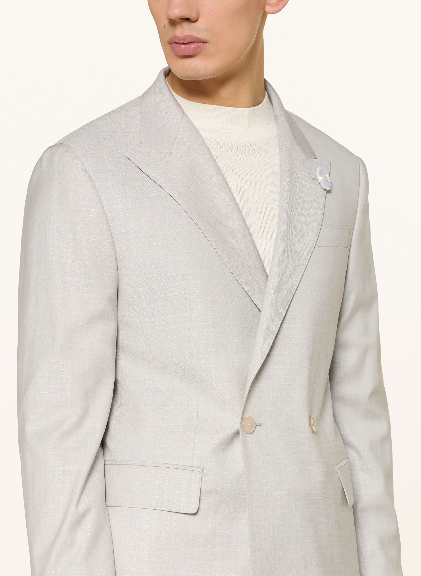 BALDESSARINI Anzugsakko SKYE Slim Fit: 1602 Silver Cloud Karo