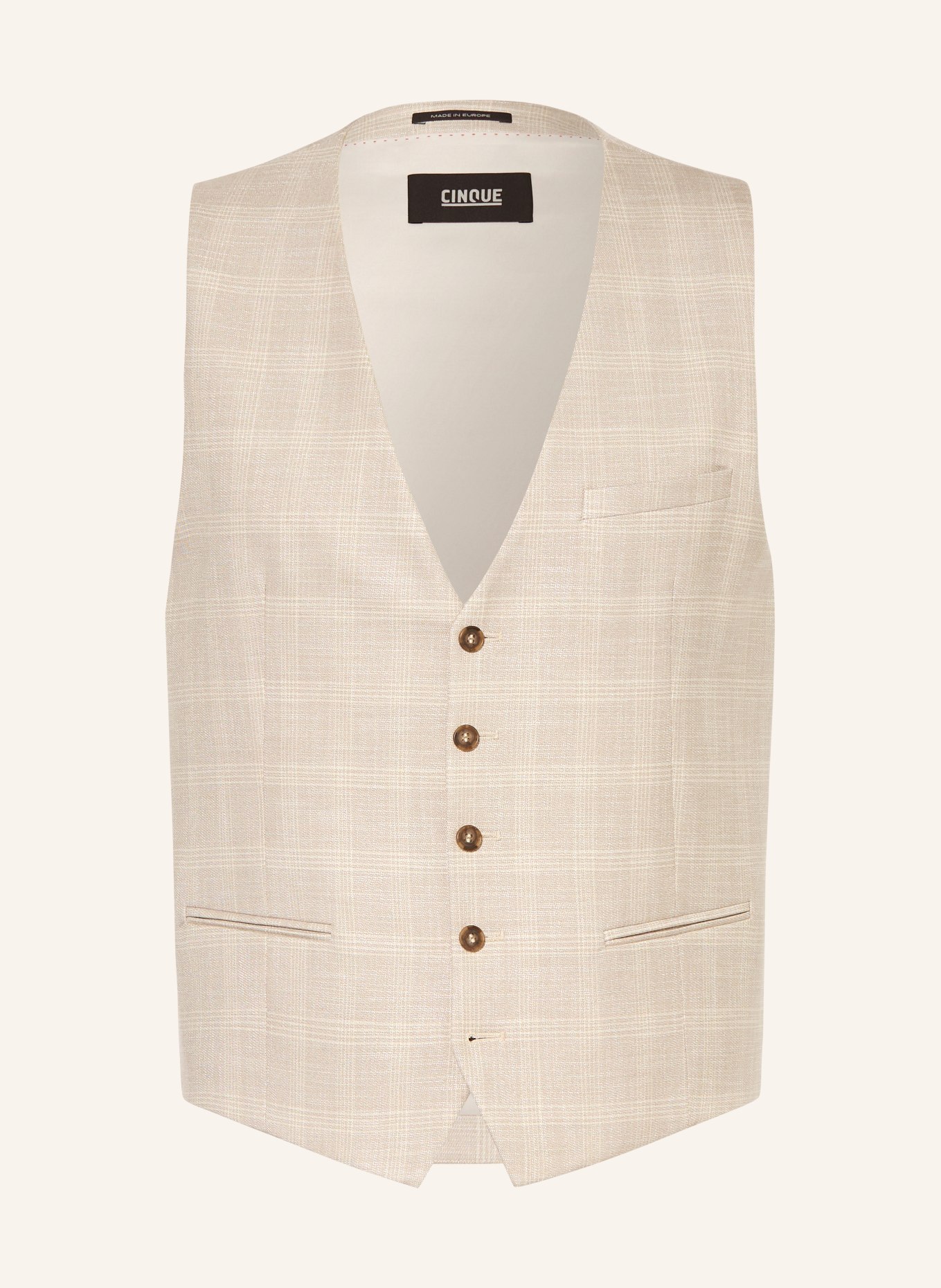 CINQUE CIVITRA Regular Fit Suit Vest: 22 hellbraun