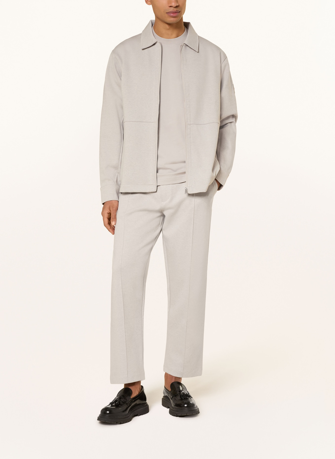 BOSS Veste sweat TWIST: GRIS CLAIR