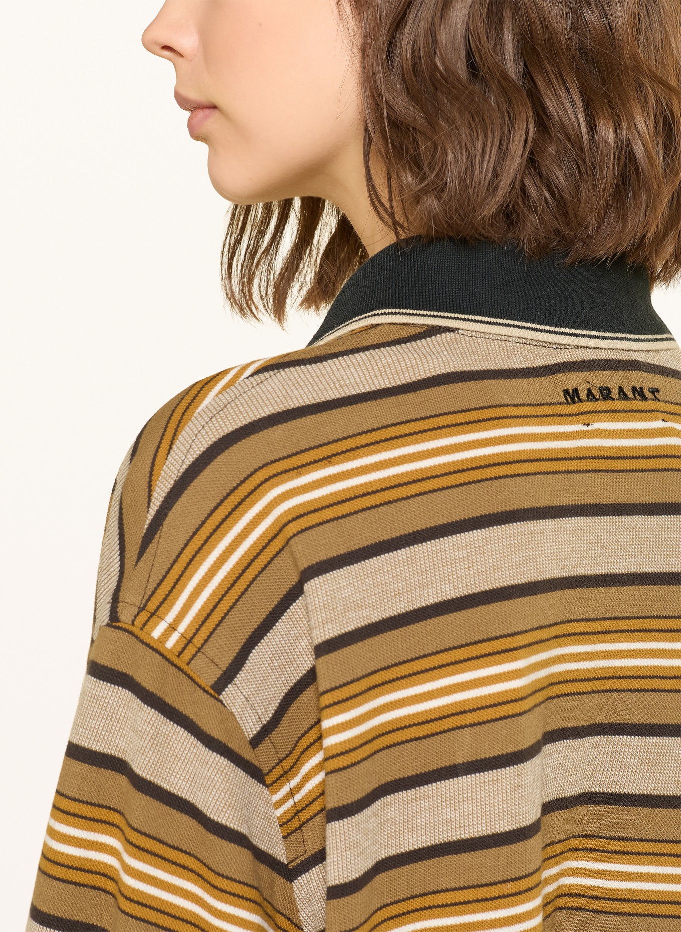 MARANT ÉTOILE Strick-Polokleid ISEA: BRAUN / DUNKELBRAUN / DUNKELORANGE