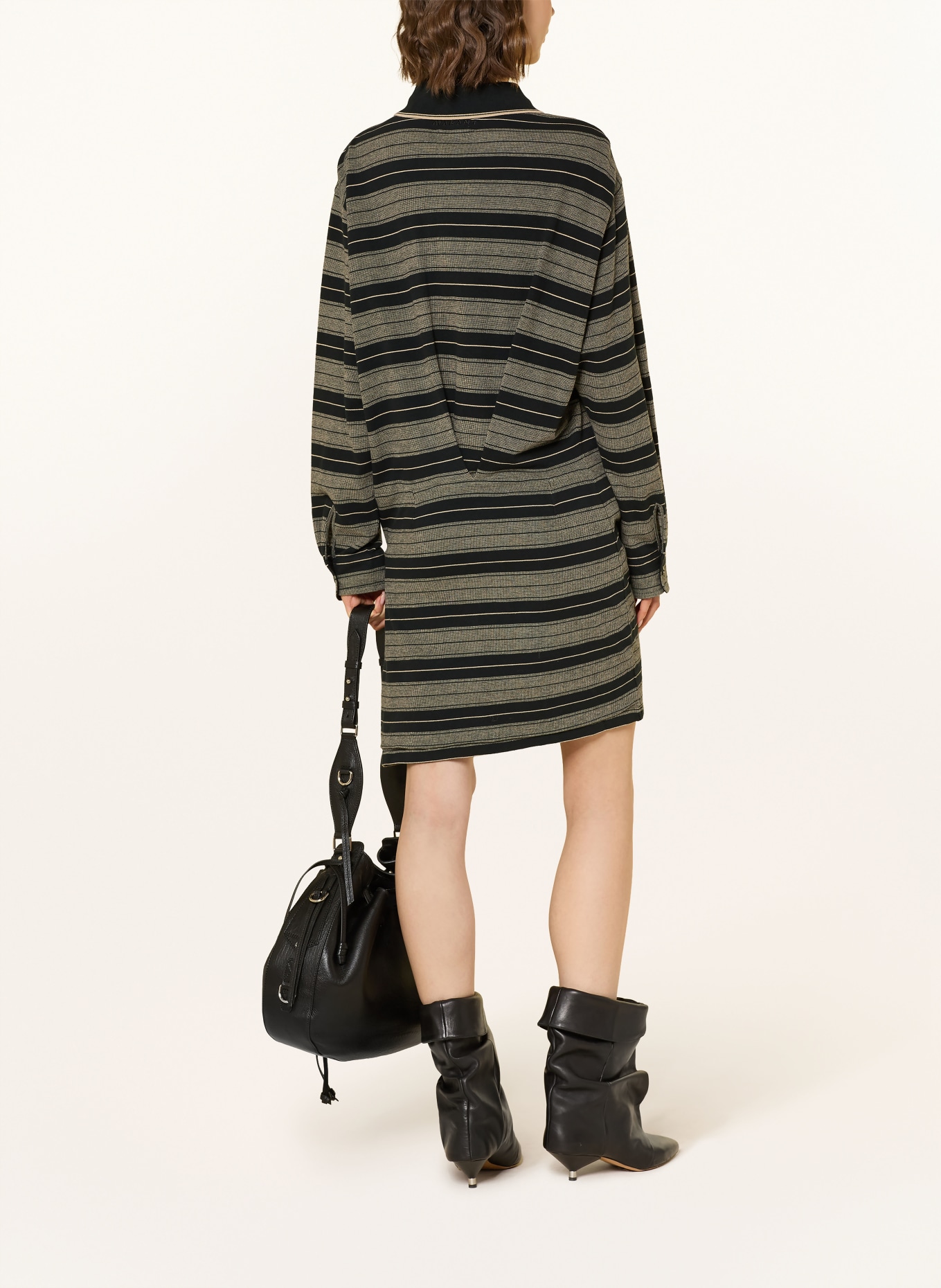 MARANT ÉTOILE Strick-Polokleid ISEA: SCHWARZ / ECRU