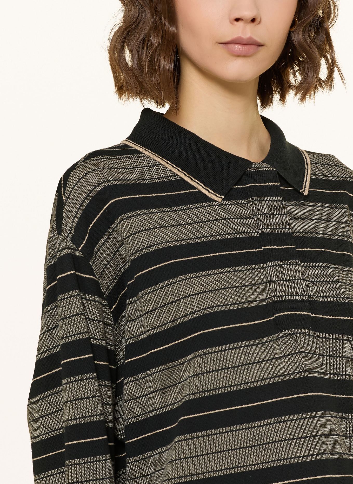 MARANT ÉTOILE Strick-Polokleid ISEA: SCHWARZ / ECRU