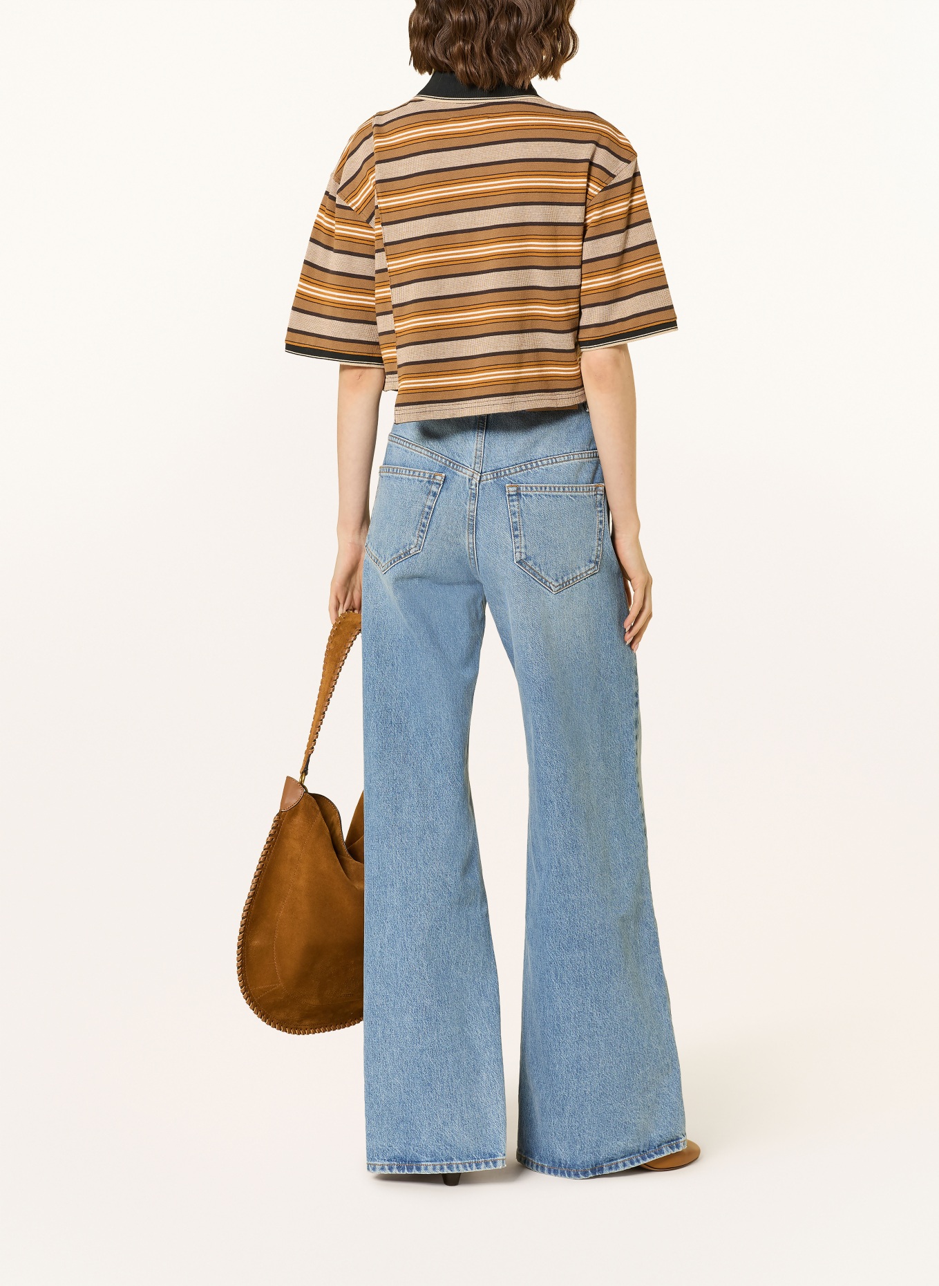 MARANT ÉTOILE ISALYNE jersey polo shirt: FUCHSIA / CREAM