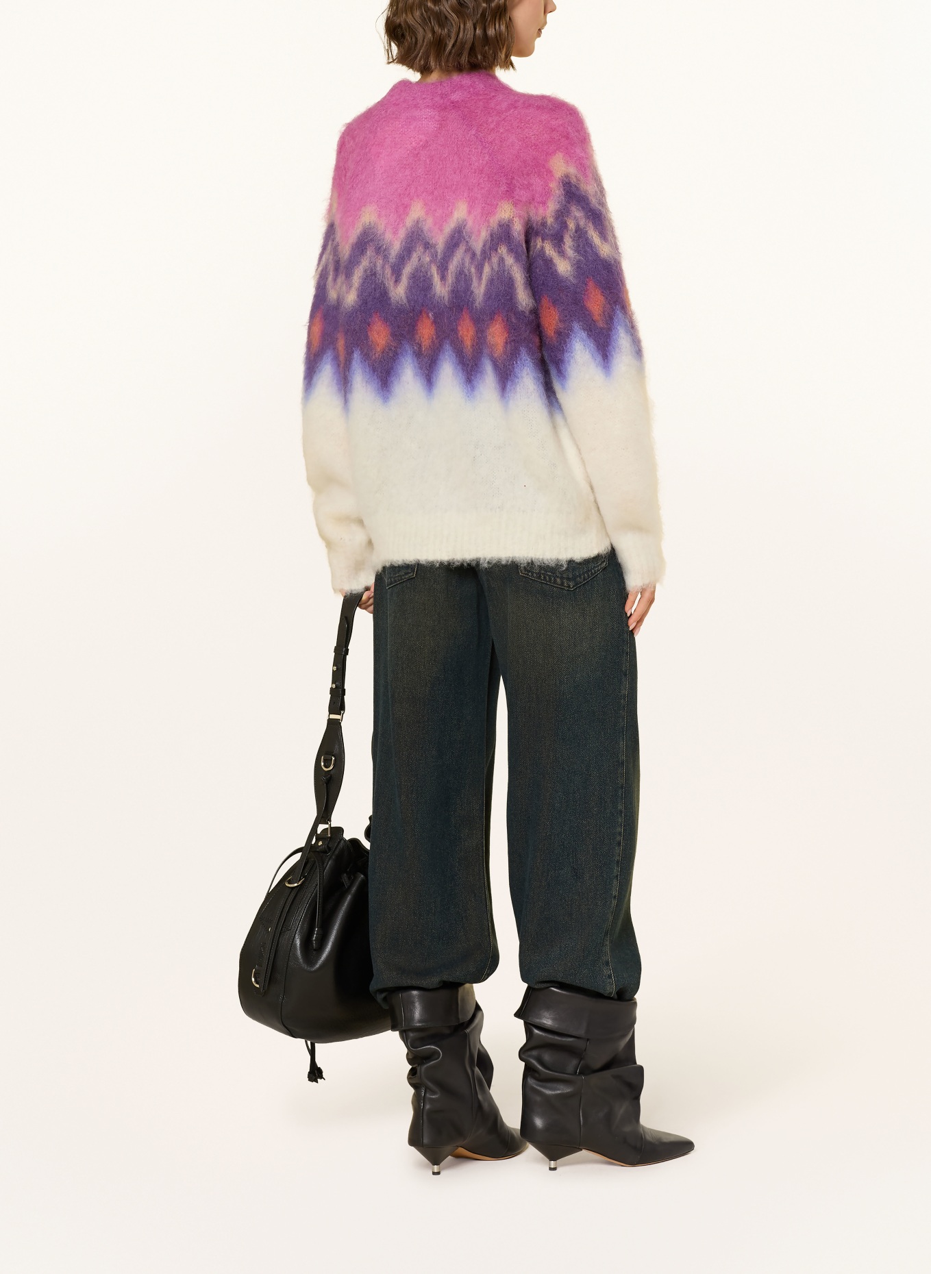 MARANT ÉTOILE Oversized-Pullover AMBRE mit Mohair: FUCHSIA / LILA / WEISS