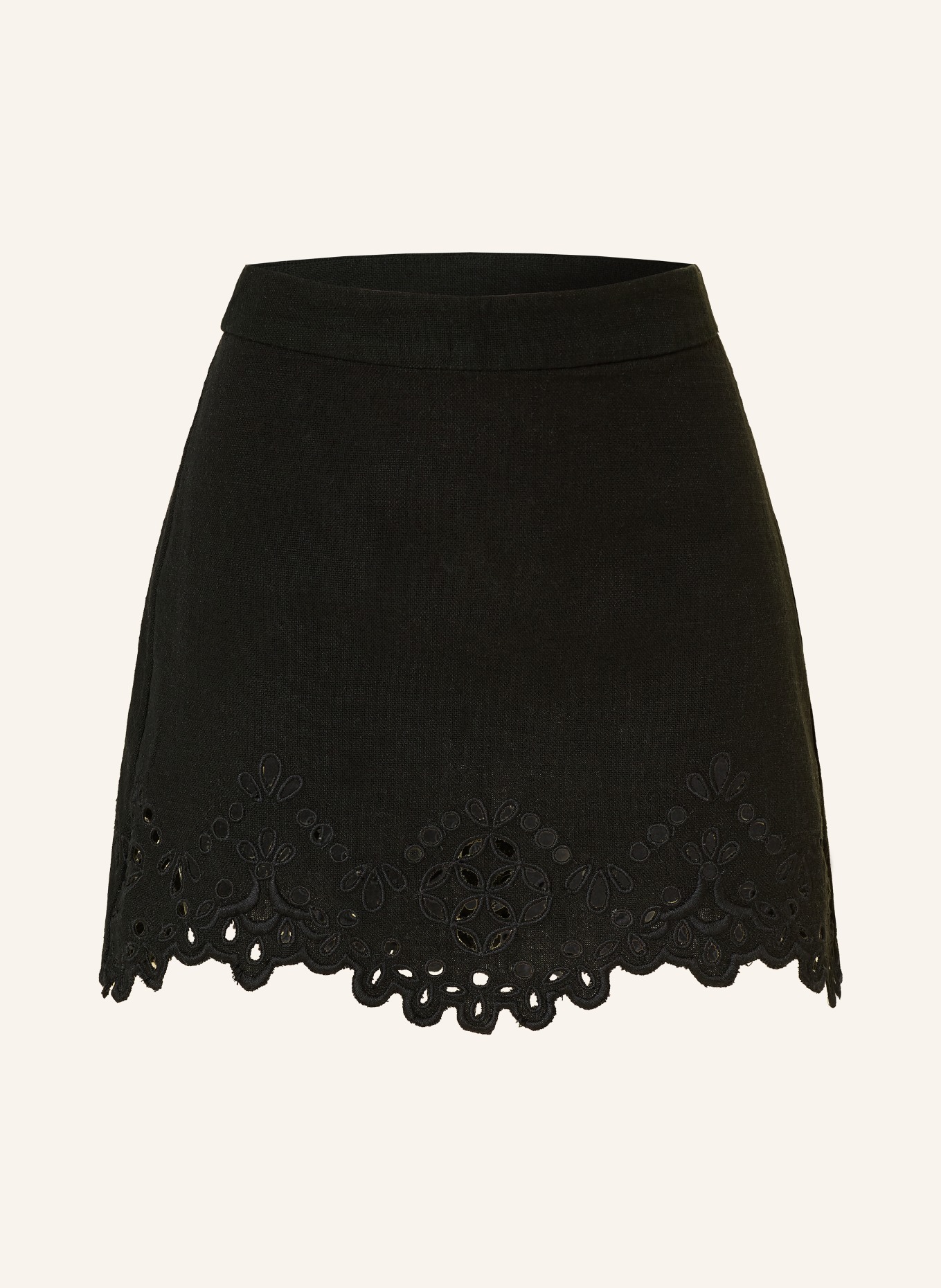 MARANT ÉTOILE BLOUMA skirt with lace trim: BLACK
