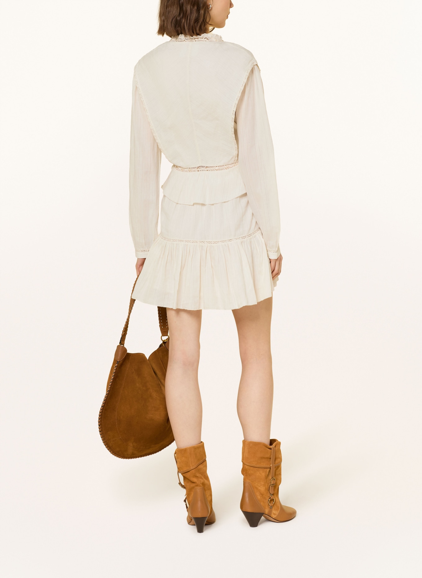 MARANT ÉTOILE Šaty DAMYA s lnem a krajkou: REŽNÁ