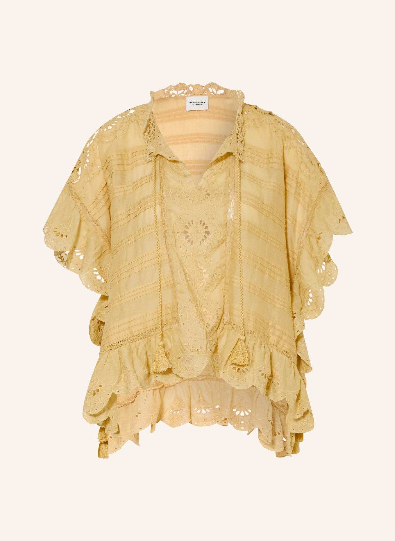 MARANT ÉTOILE Blůza PAYTON s krajkou: TMAVĚ ŽLUTÁ