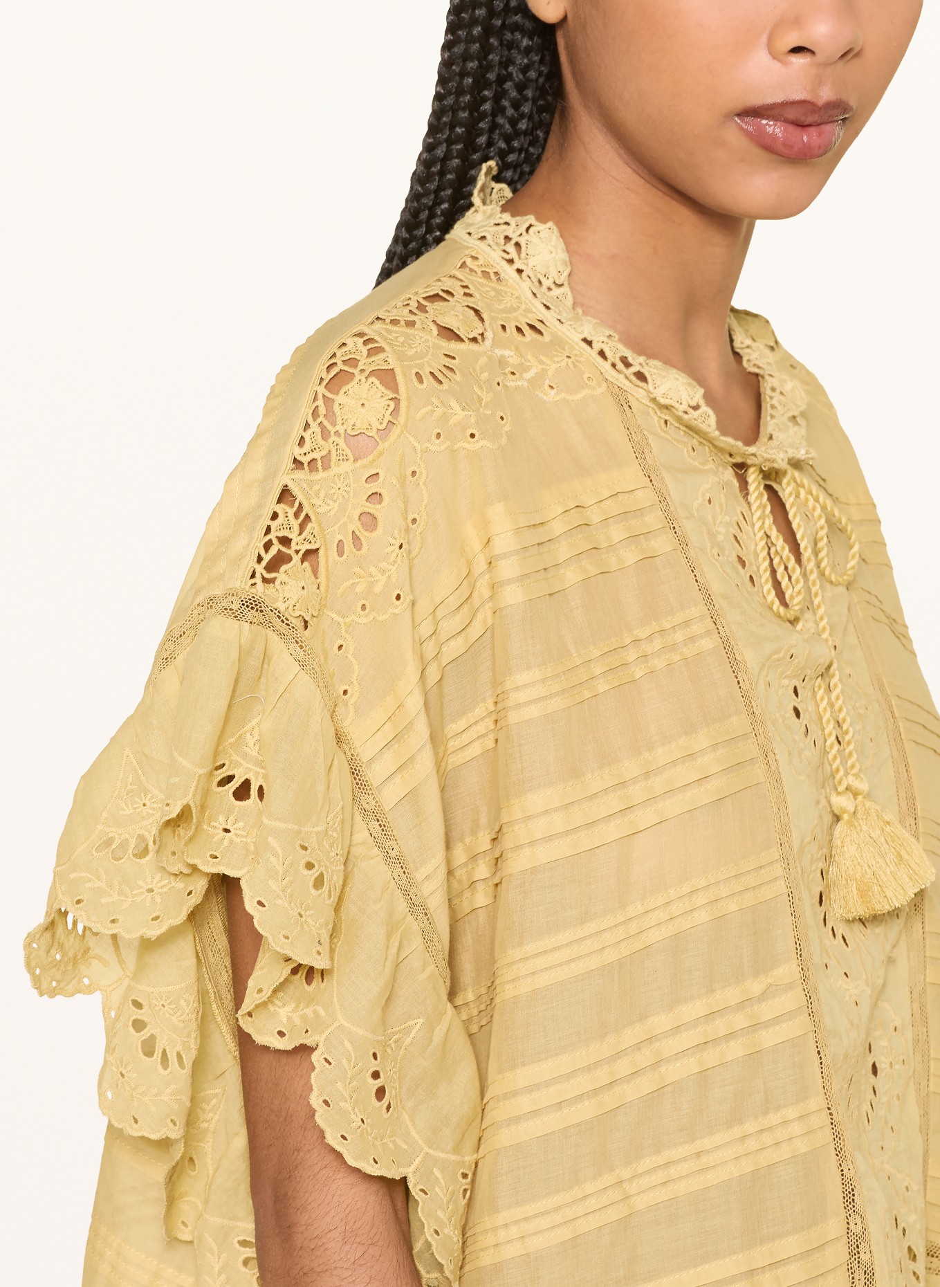 MARANT ÉTOILE Blůza PAYTON s krajkou: TMAVĚ ŽLUTÁ