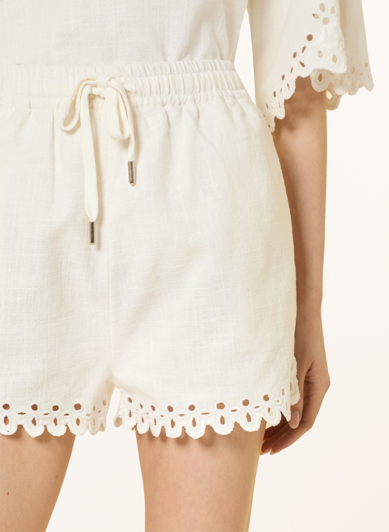 MARANT ÉTOILE Shorts BALYME mit Lochspitze: CREME