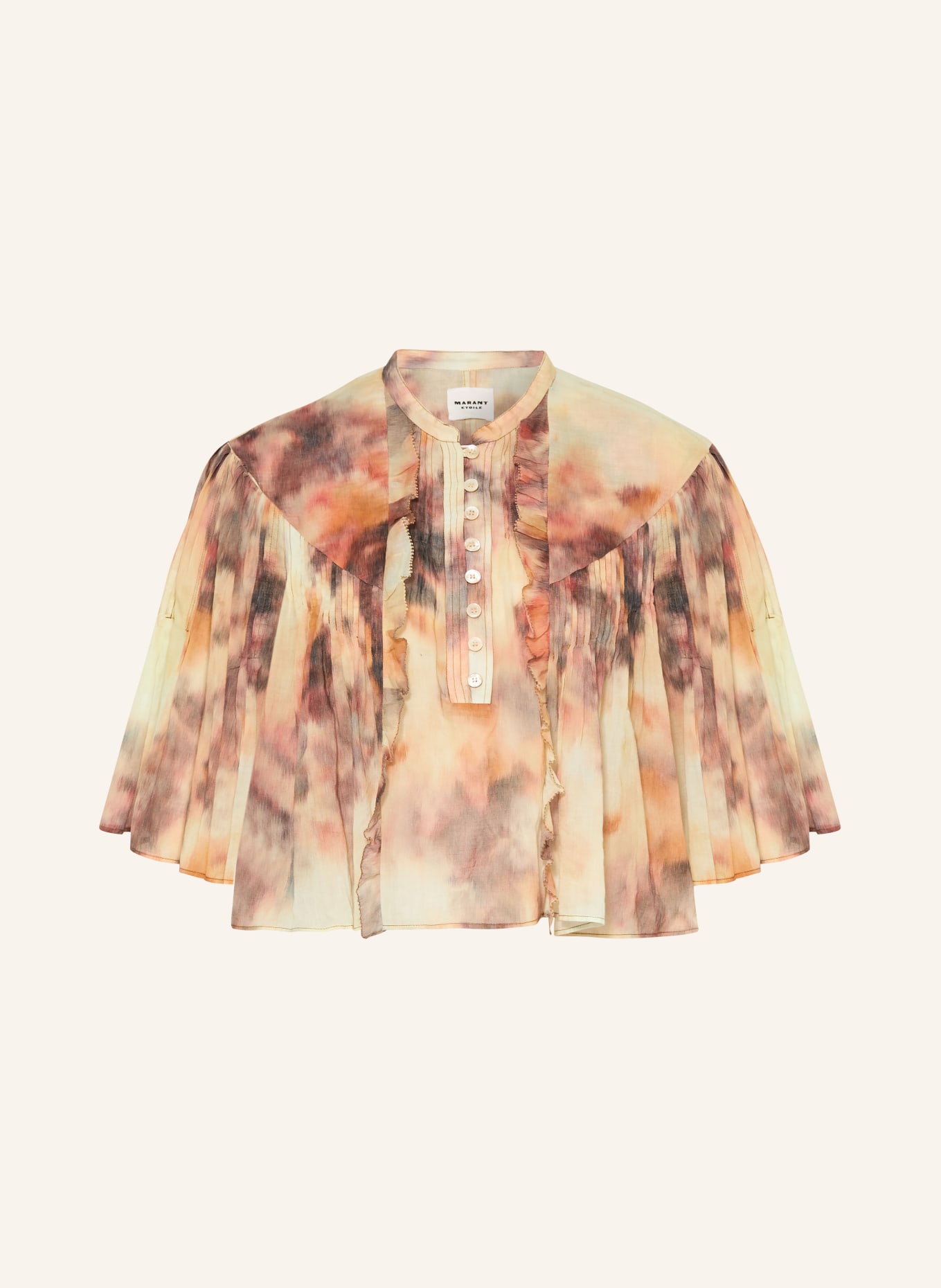 MARANT ÉTOILE Blůza VEELIA s volánky: KRÉMOVÁ / STARORŮŽOVÁ / TMAVĚ ORANŽOVÁ
