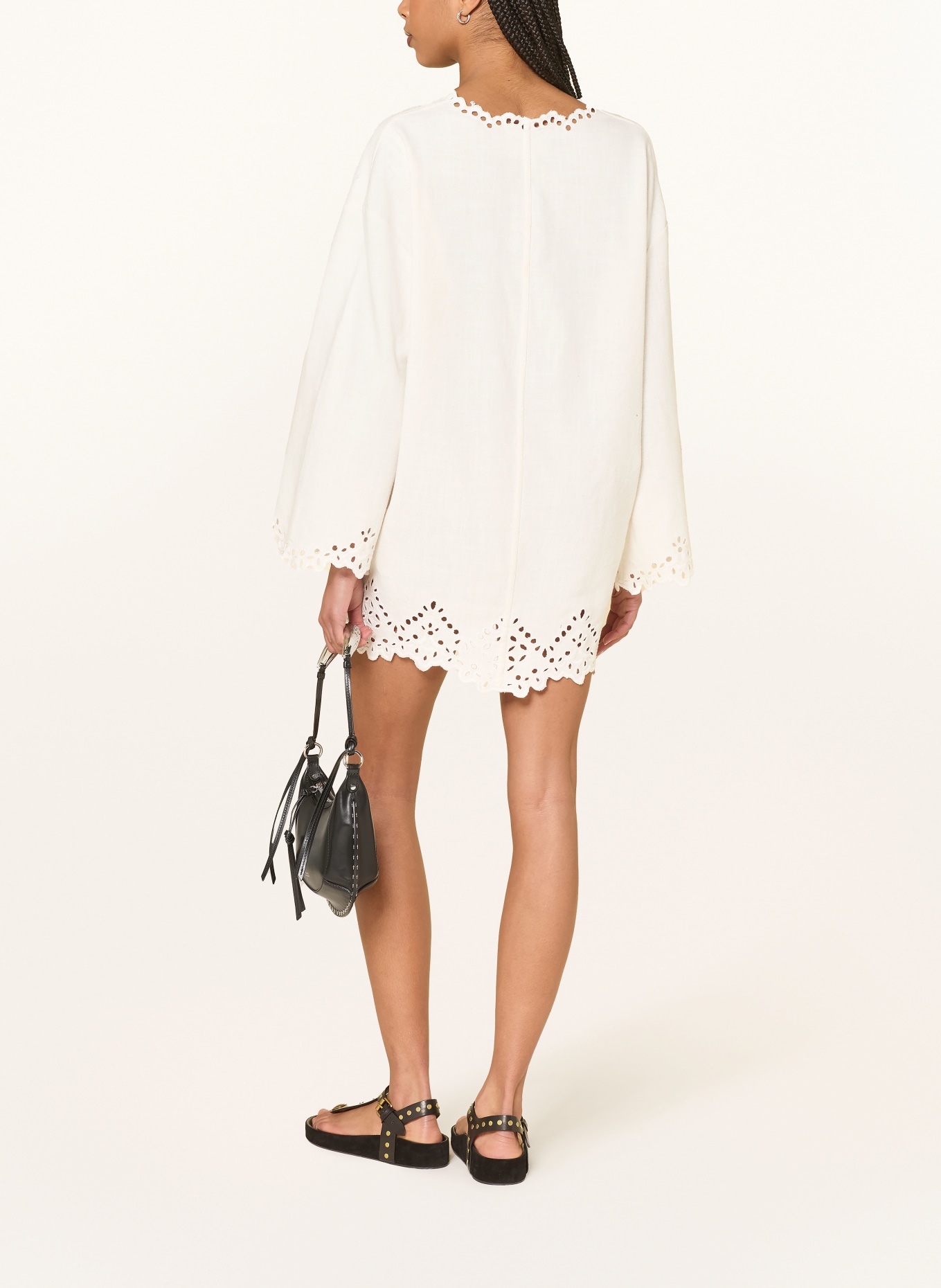 MARANT ÉTOILE Šaty SHERAZADE s krajkou s otvory: BÍLÁ