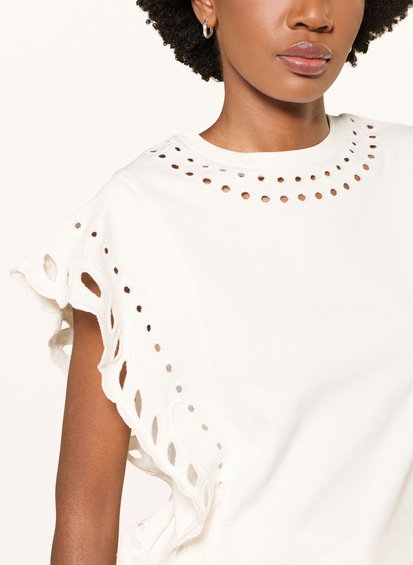 MARANT ÉTOILE Blusentop ODYLE mit Lochspitze: WEISS