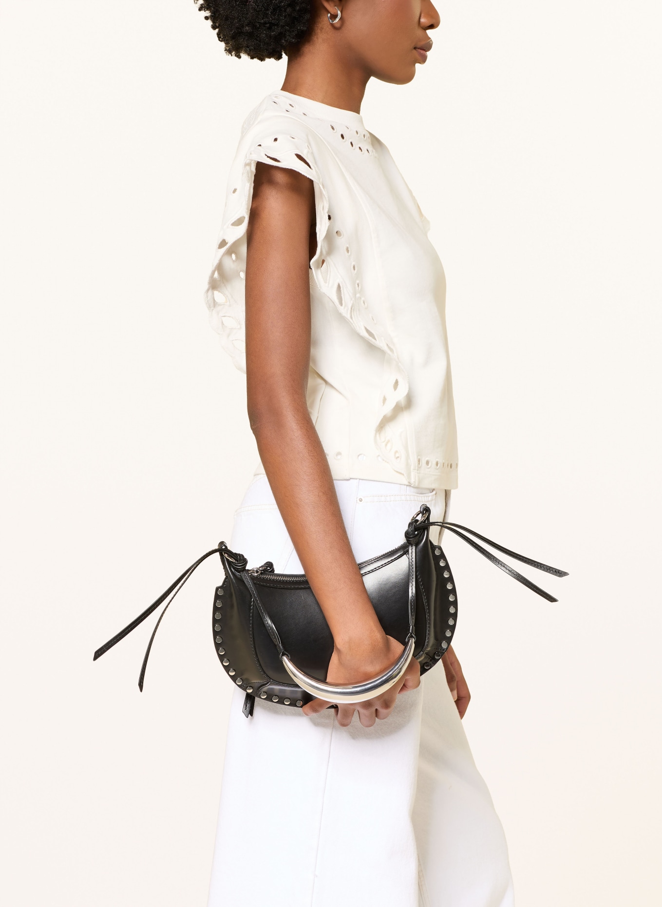 MARANT ÉTOILE Blusentop ODYLE mit Lochspitze: WEISS