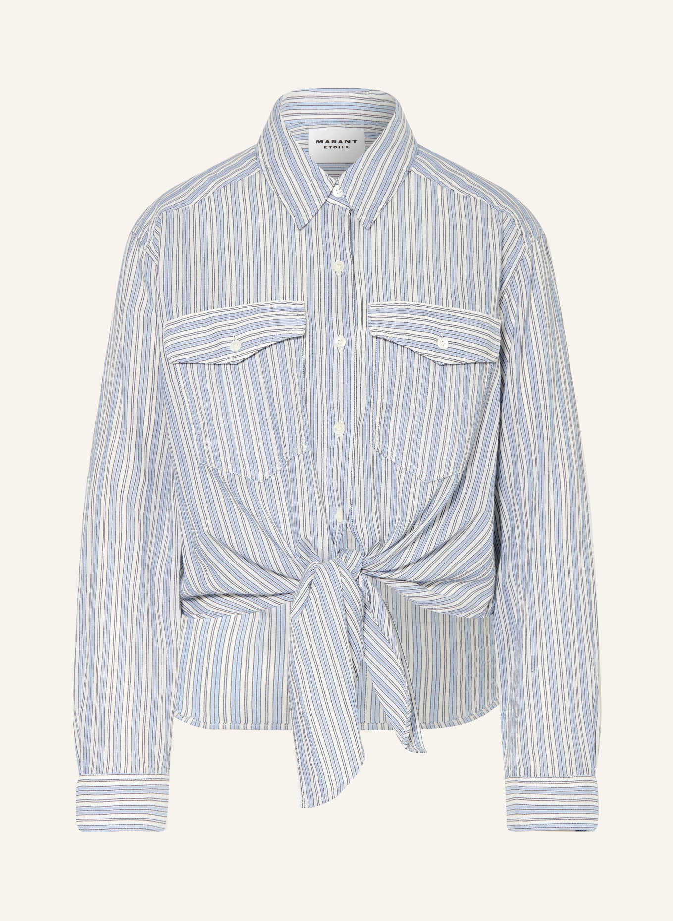 MARANT ÉTOILE Košile NATH: TMAVĚ MODRÁ / KRÉMOVÁ / TMAVĚ MODRÁ