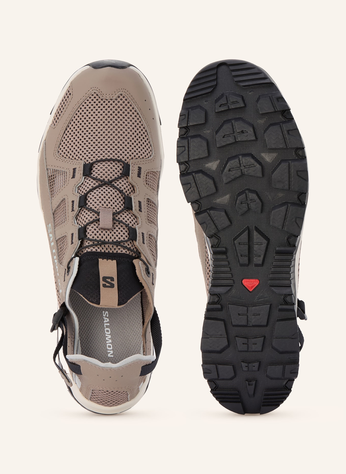 SALOMON Wanderschuhe TECHAMPHIBIAN 5: TAUPE / SCHWARZ