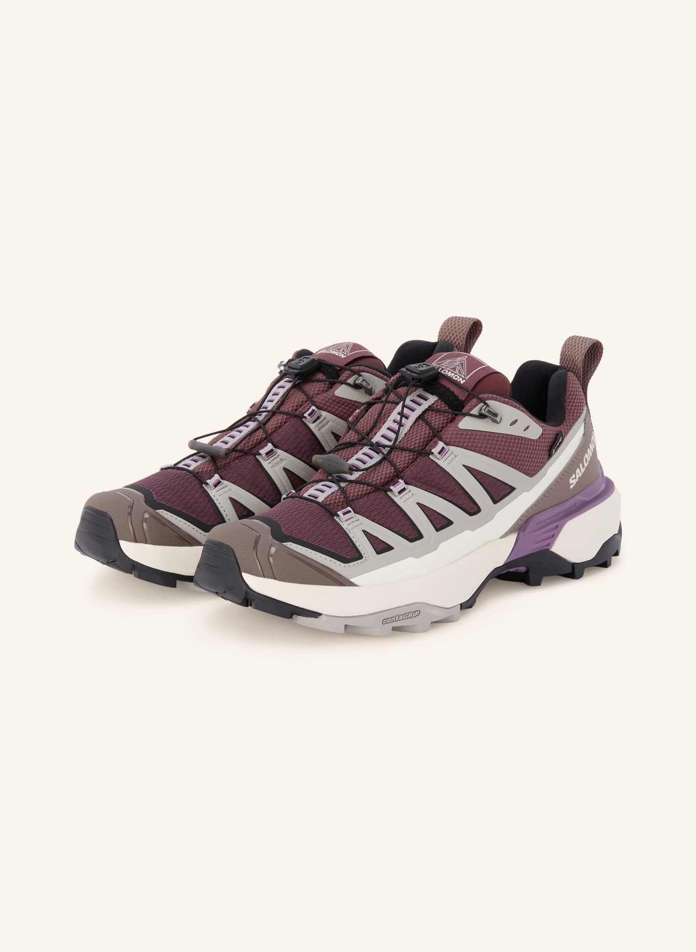 SALOMON Wanderschuhe X ULTRA 360 EDGE GTX: DUNKELLILA / GRAU / WEISS