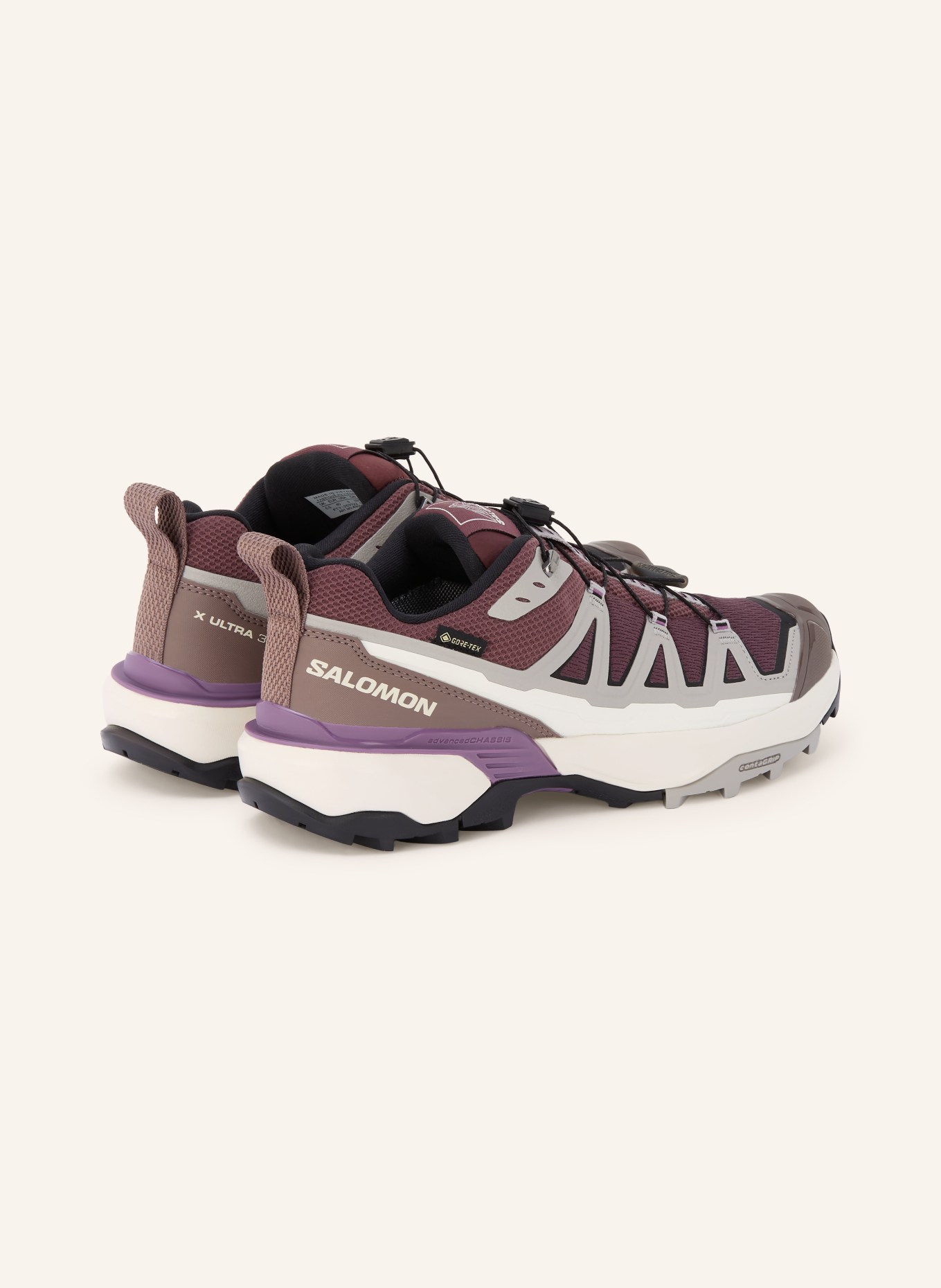 SALOMON Wanderschuhe X ULTRA 360 EDGE GTX: DUNKELLILA / GRAU / WEISS