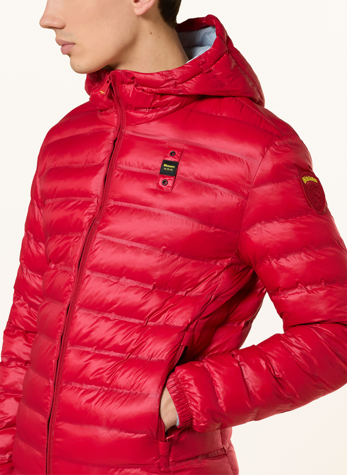 Blauer Steppjacke CHARLES: ROT