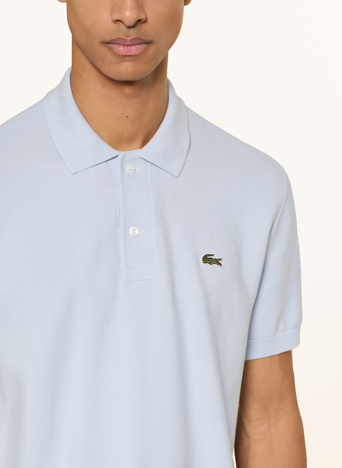 LACOSTE Strick-Poloshirt Classic Fit: HELLBLAU