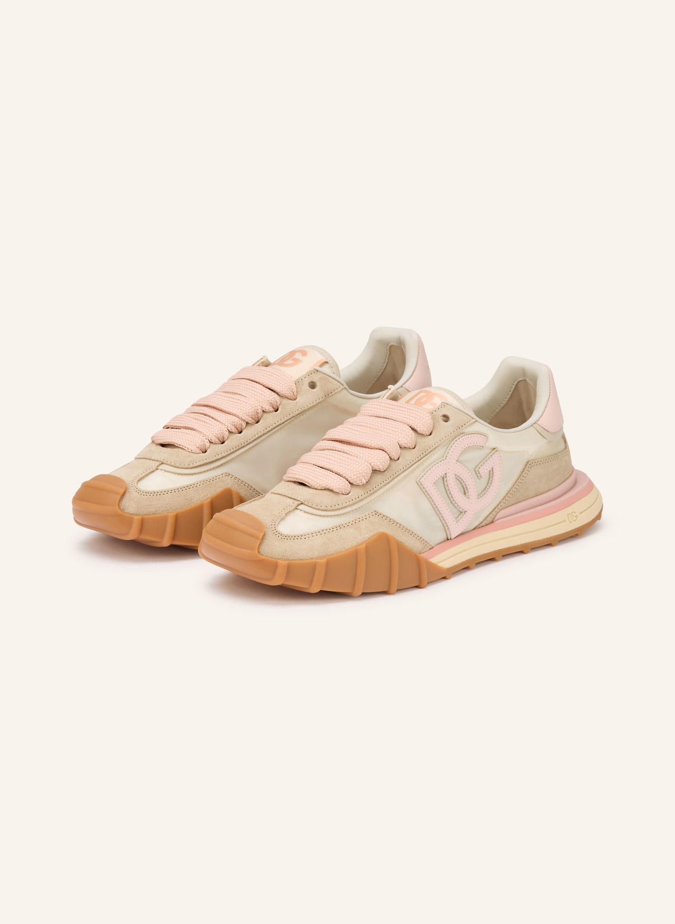 DOLCE & GABBANA Sneaker: BEIGE / HELLROSA