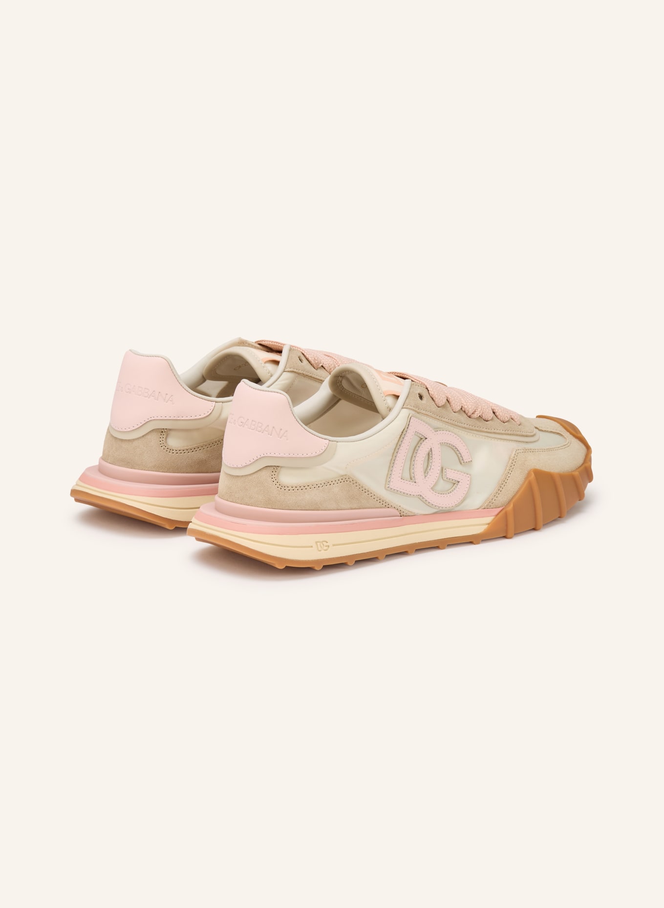 DOLCE & GABBANA Sneaker: BEIGE / HELLROSA
