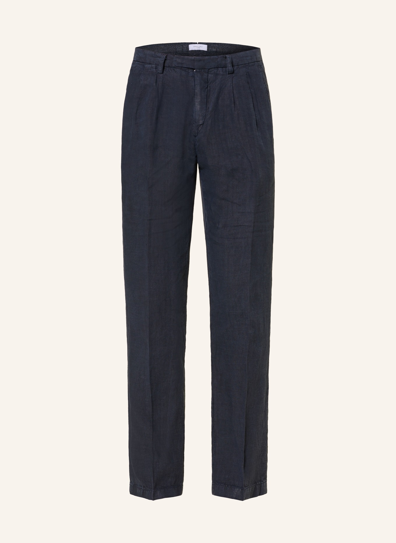 BOGLIOLI Regular fit linen pants: DARK BLUE