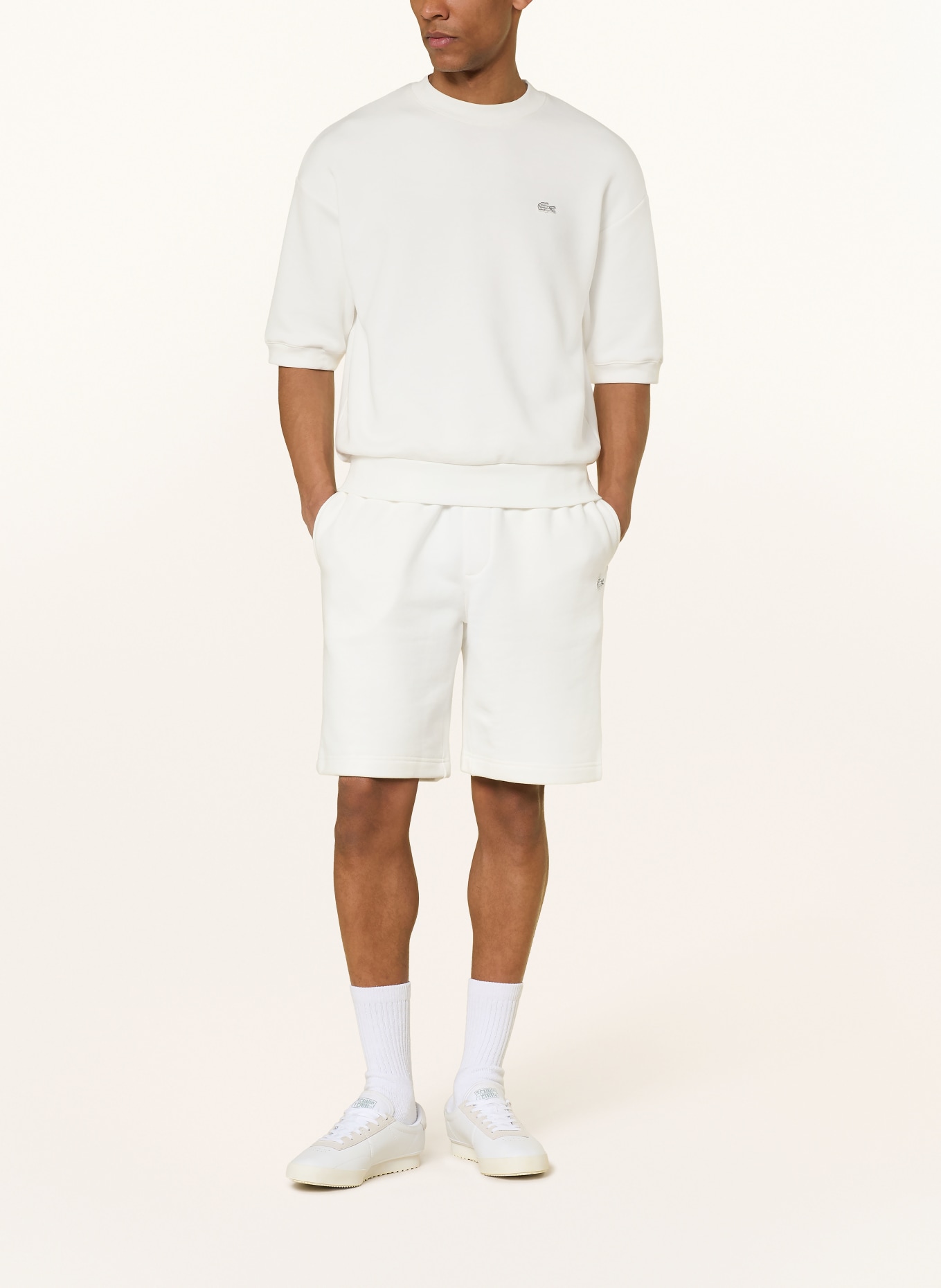 LACOSTE sweat shorts: WHITE