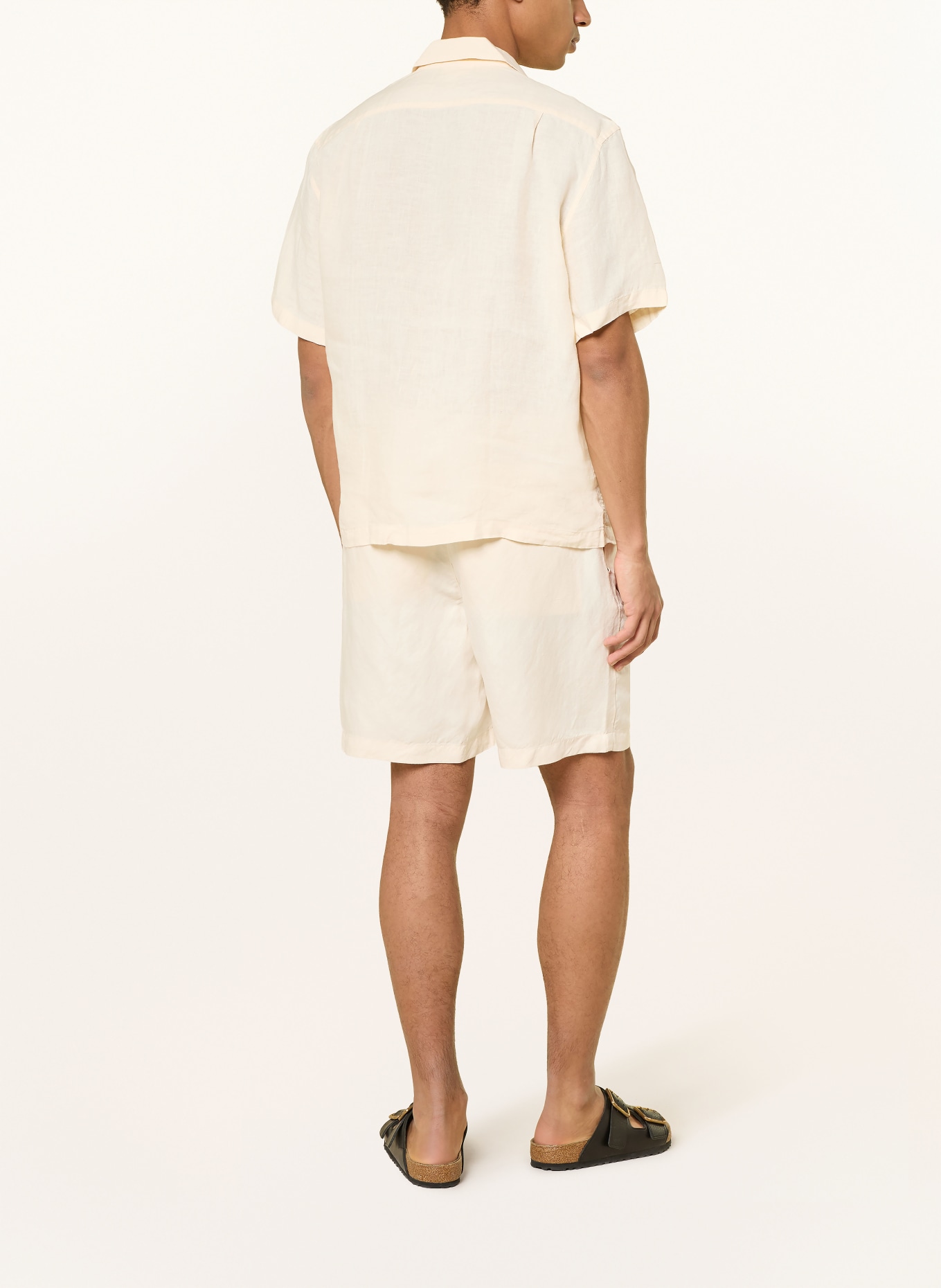 LACOSTE Shorts with linen: BEIGE