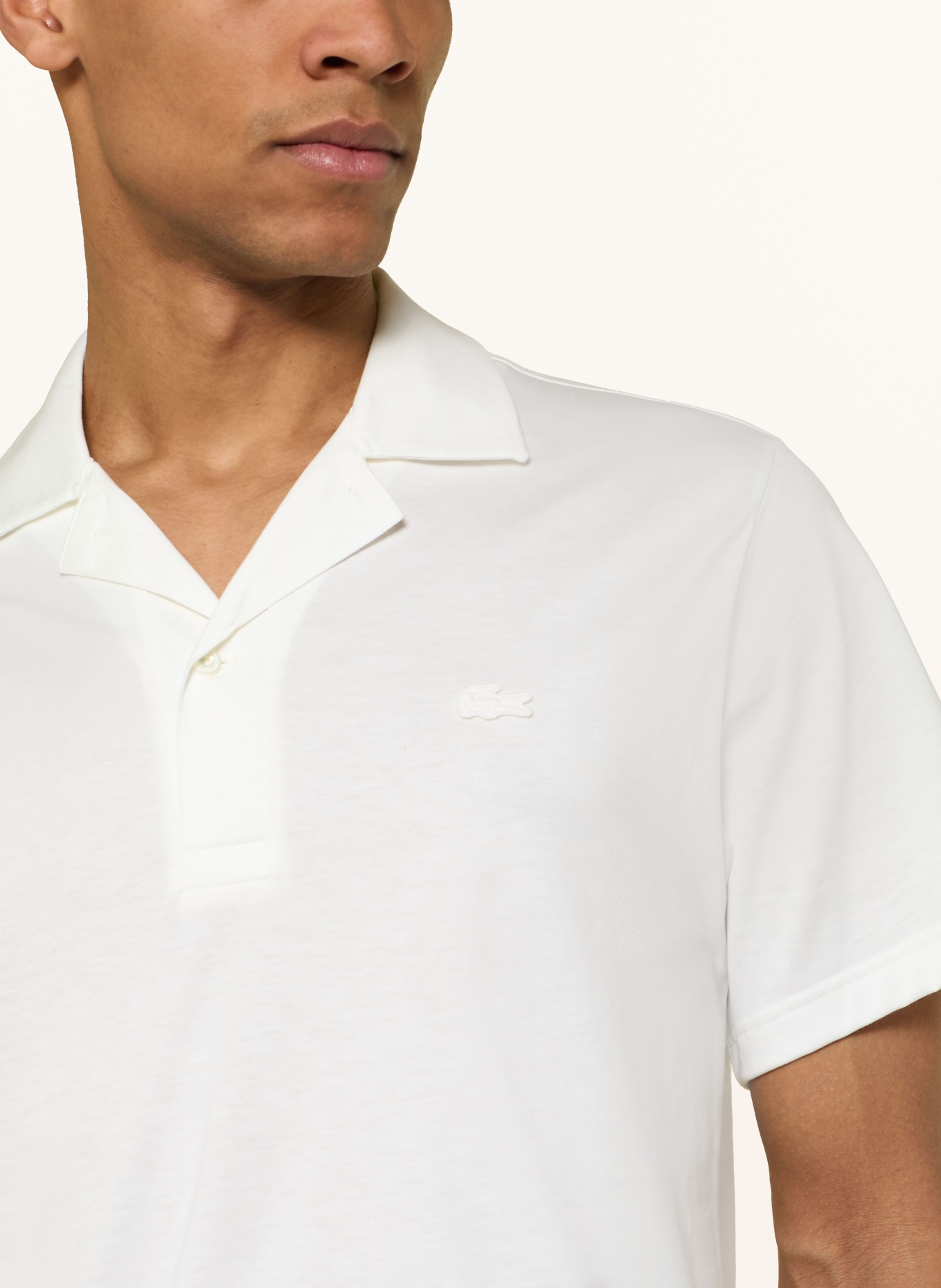 LACOSTE Jersey-Poloshirt: CREME